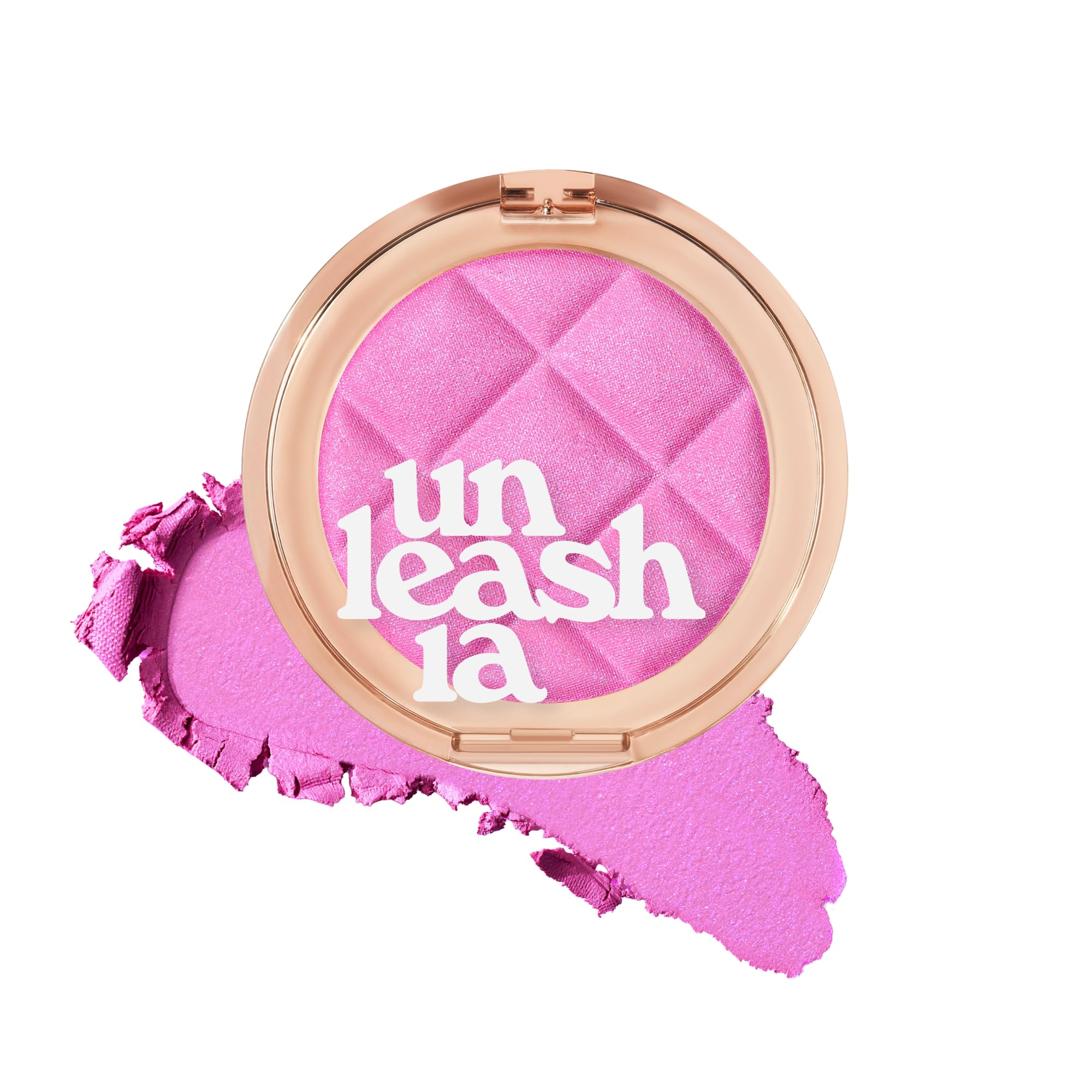 UNLEASHIA Dough Dough Waffle Blush Blush, Pressable Bouncy Jelly Texture, CreamtoPowder Blush with Shimmer, Lightweight & Long