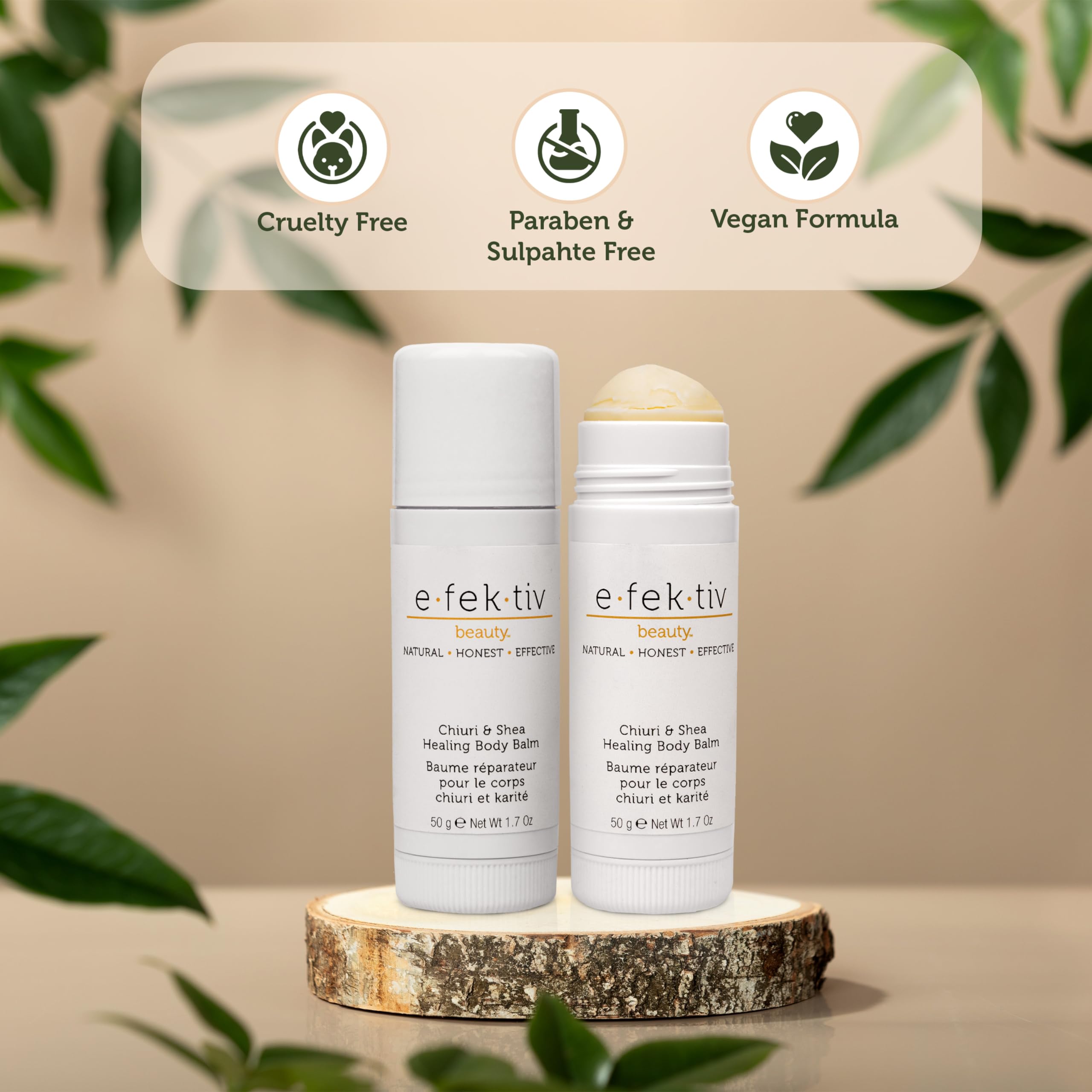 E.Fek.Tiv Beauty Chiuri And Shea Healing Body Balm - Deep Moisturizing And Hydrating - Body Butter Hydrating Balm - Travel Size