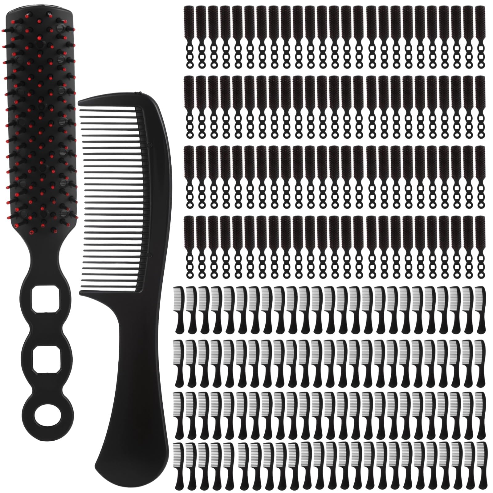 200 Pcs Hair Brushes Bulk, Curly Hair Styling Comb, Individually Wrapped Hairbrush Set, Plastic Hair Brush Suitable for Homeless