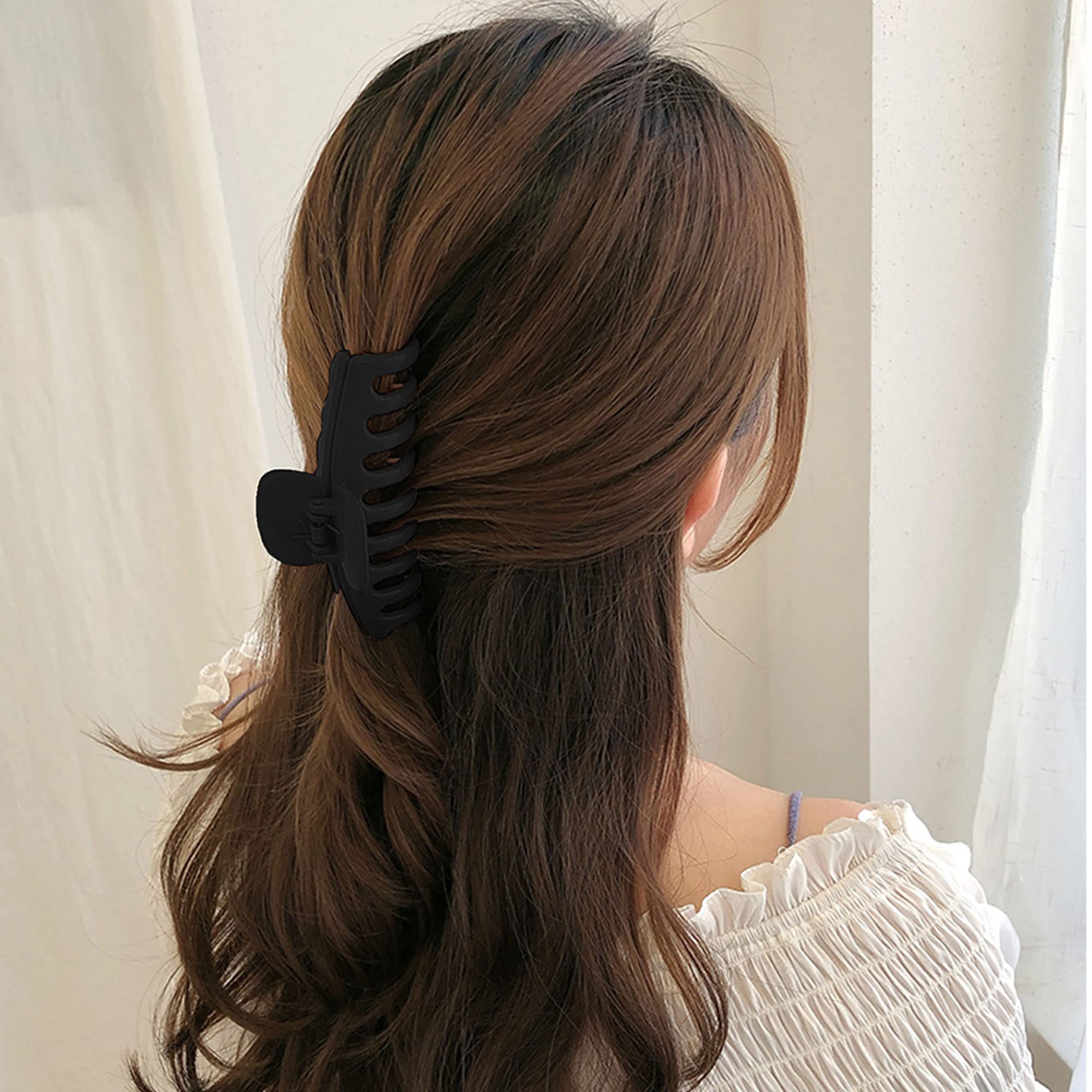 OWIIZI Large Claw Clips for Thick Hair, 4.3'' Matte Big Hair Claw Clips Non-Slip Claw Hair Clips Strong Hold Barrette Jumbo Hair