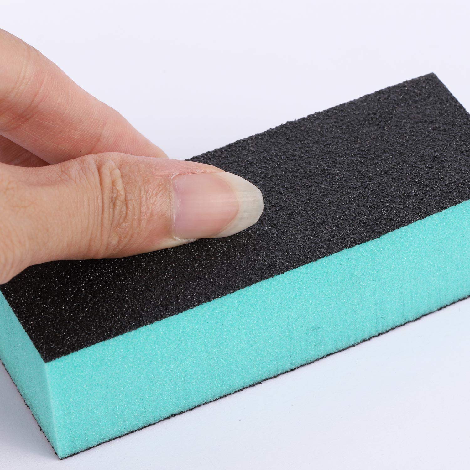 Nail Buffer Sanding Blocks Polisher Buffing Files Nail Art Pedicure Manicure Tool 80/120 Grit, 20 Pcs (Black Green)