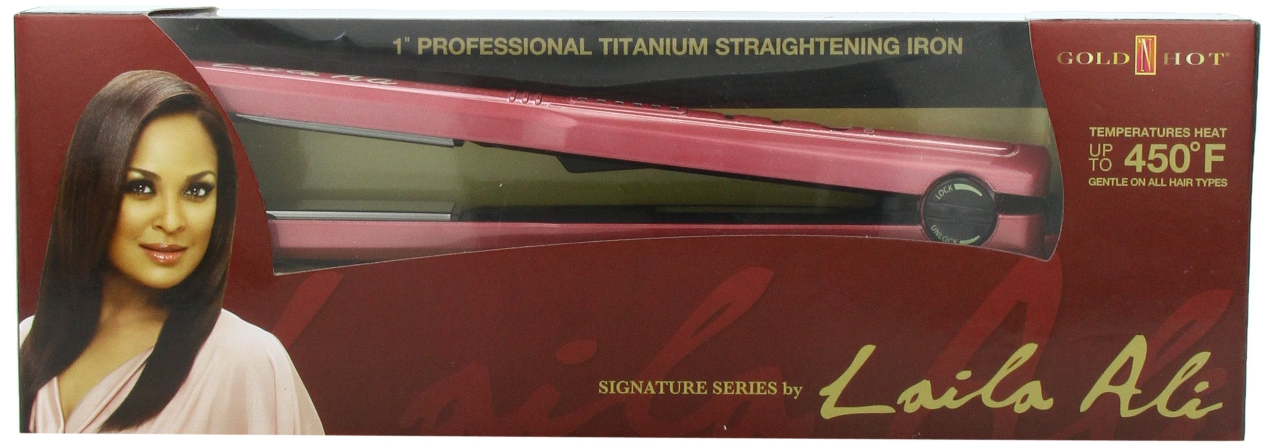Gold N Hot Signature Series Laila Ali Professional Titanium Led Straightening Iron, 1 Inch