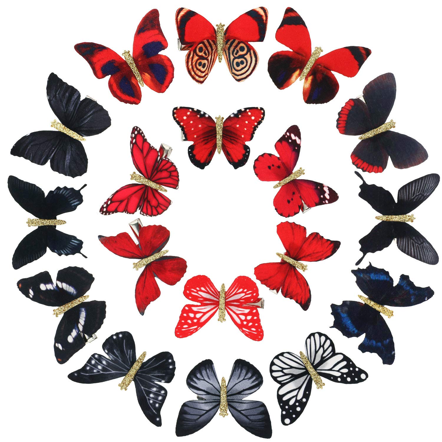 Boao 18 Pieces Glitter Butterfly Hair Clips for Girls Teens Women Hair Accessories (Trendy Styles)