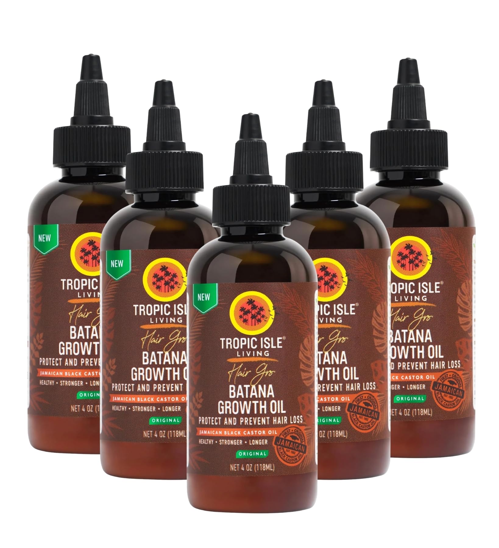 Tropic Isle Living Castor Oil for Hair Growth  5x Jamaican Black Castor Oil Hair Food 4oz Bundle  Black CastorOil for Edges, 
