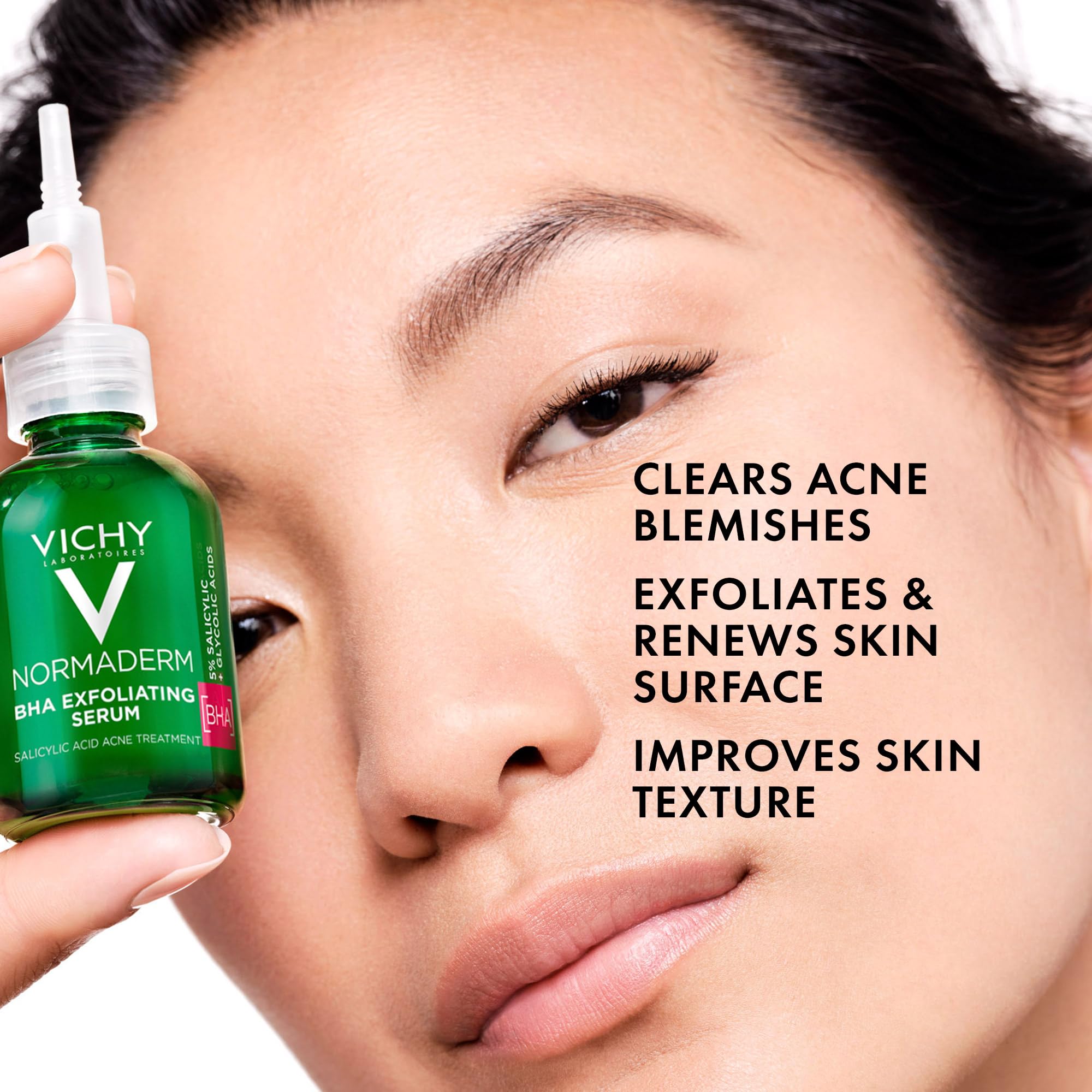 Vichy Normaderm BHA Exfoliating Serum, Salicylic Acid Acne Treatment for Face, Formulated with 4% Glycolic Acid, Gentle Face Exf