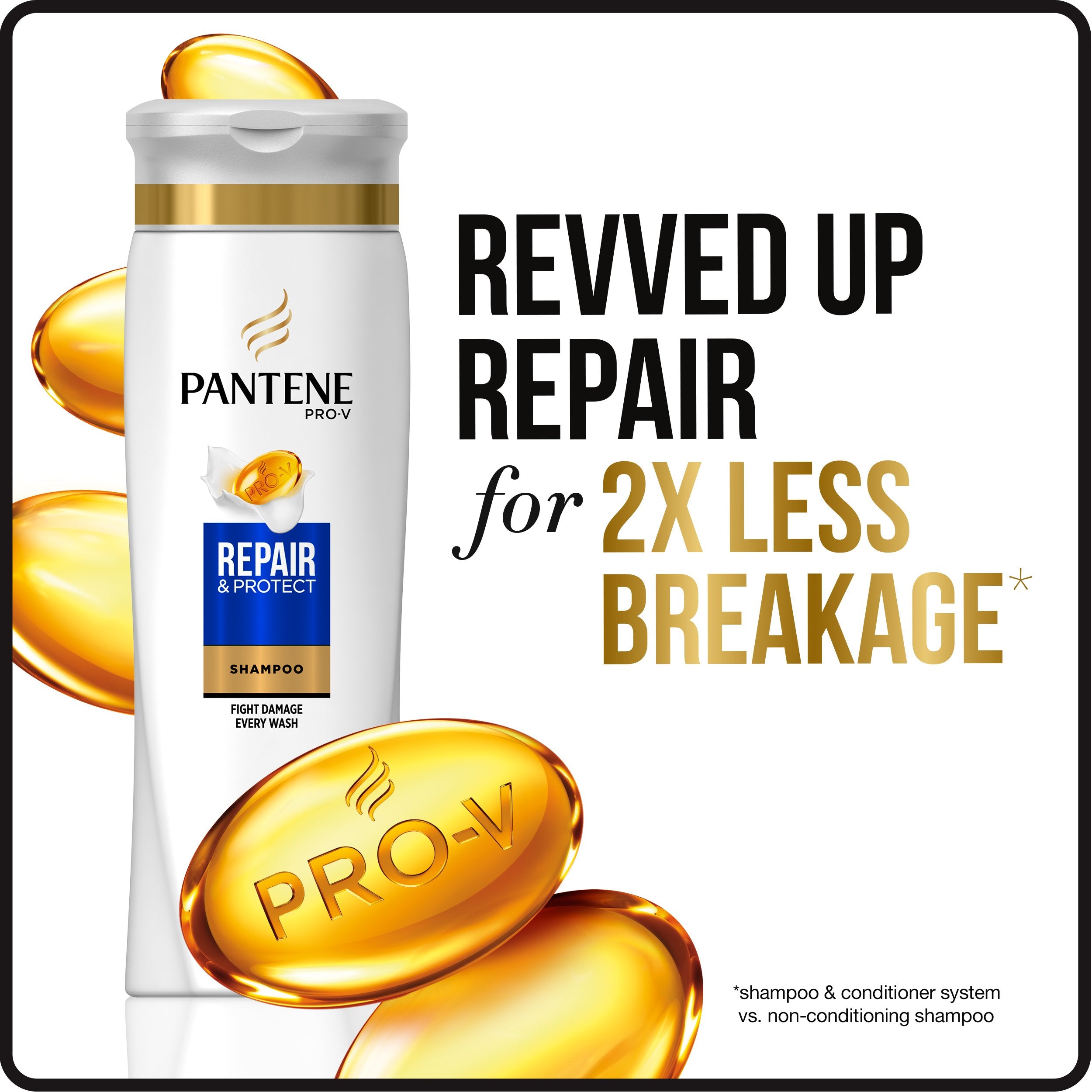 Pantene Pro-V Shampoo, Repair & Protect With Keratin, 12.6 Ounce