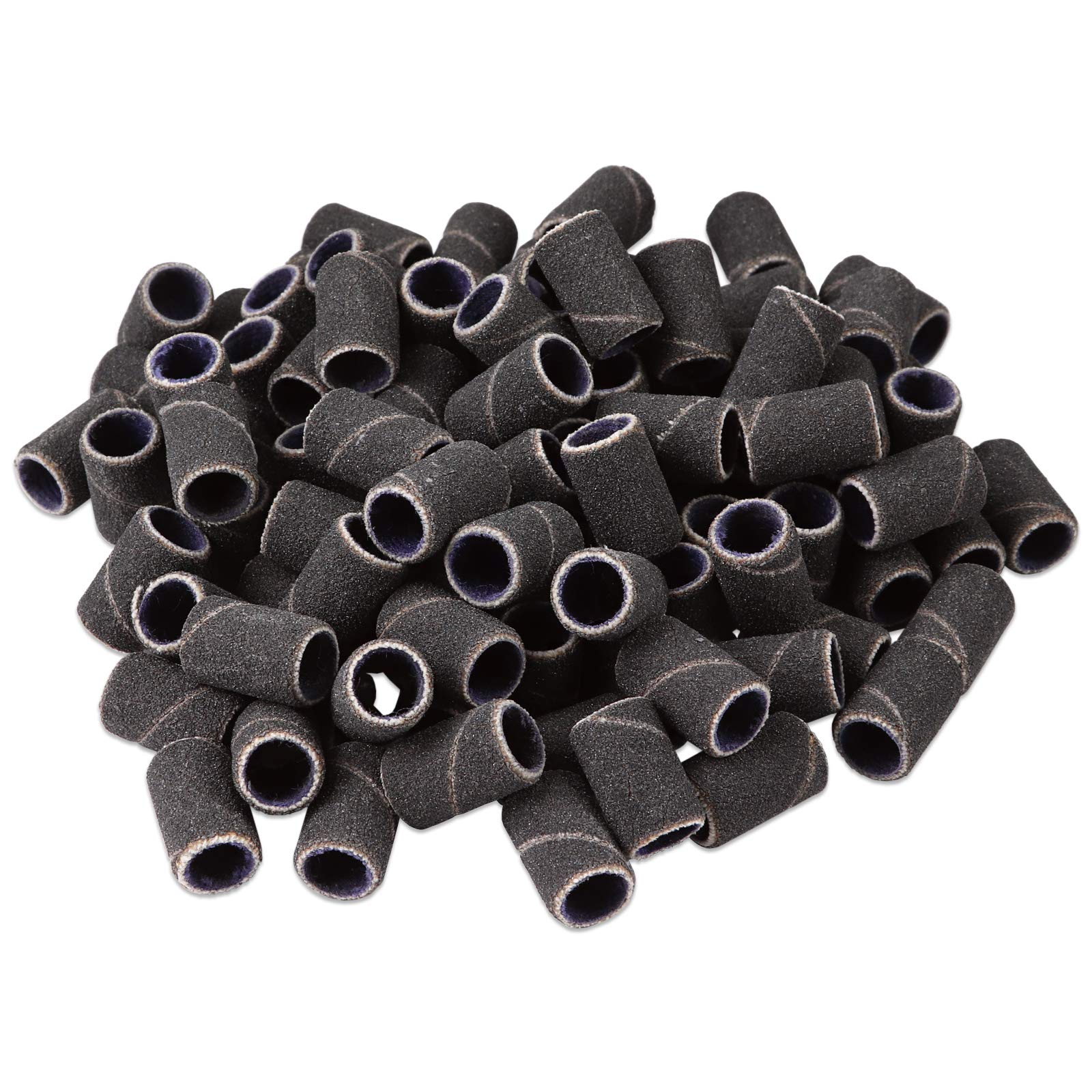 100 Pcs Large Black Nail Drill Bits Sanding Bands For Nail Drill 180 Coarse Grit - Nail File For Acrylic Nail Gel Manicures Pedi