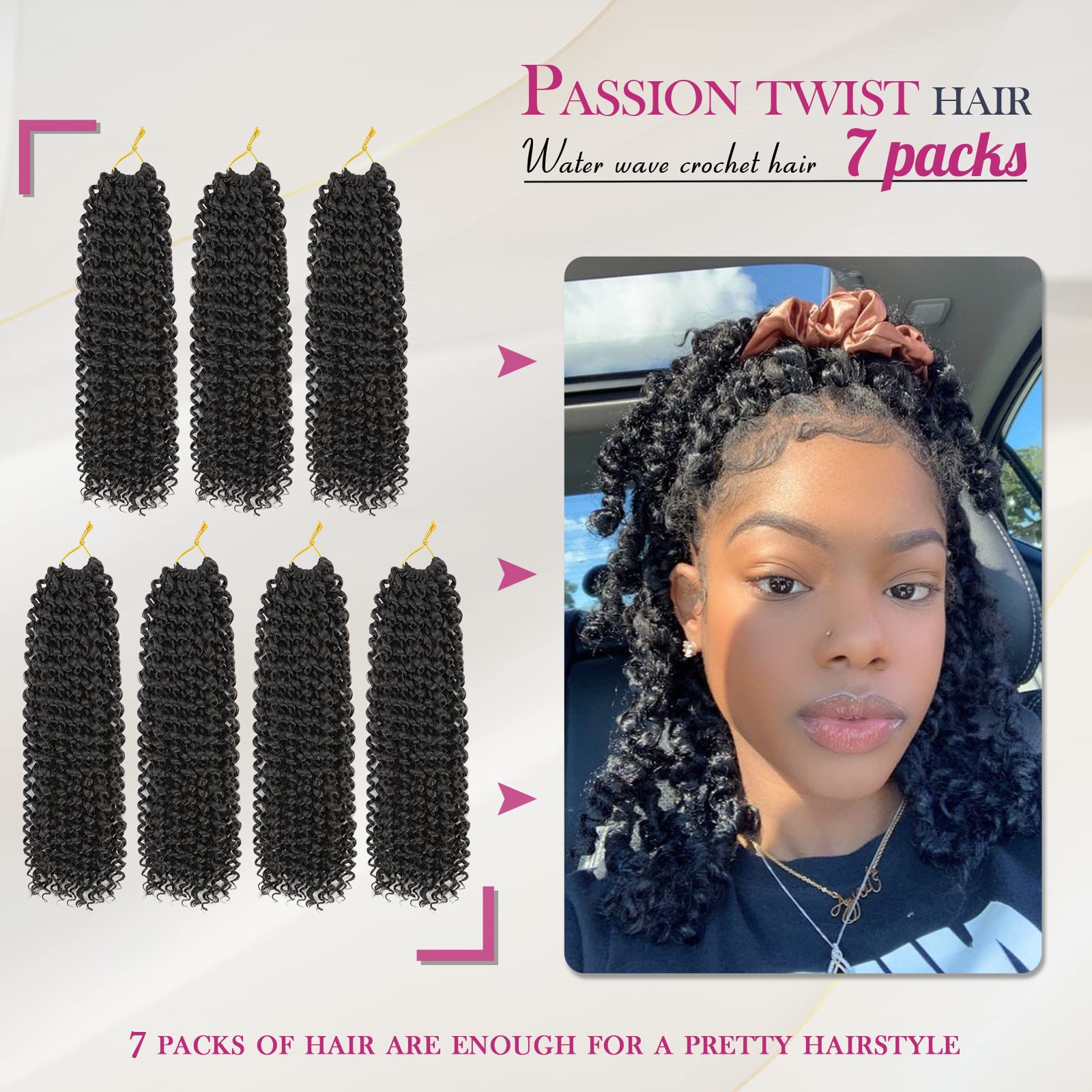 Dansama Passion Twist Hair Water Wave Braiding Hair For Butterfly Style Crochet Braids Bohemian Hair Extensions (14Inch (Pack Of
