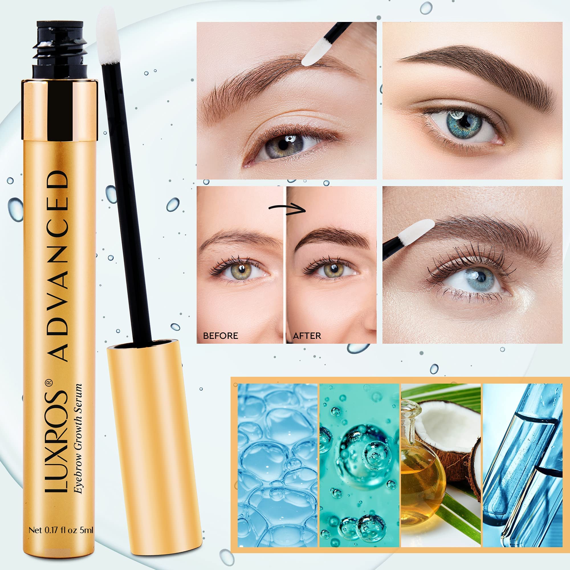 Advanced Eyebrow growth Serum for Thicker Brows - Eye Brow Hair growth Serum for Strong, Full, Thick Eyebrows as Soon as 4 Weeks