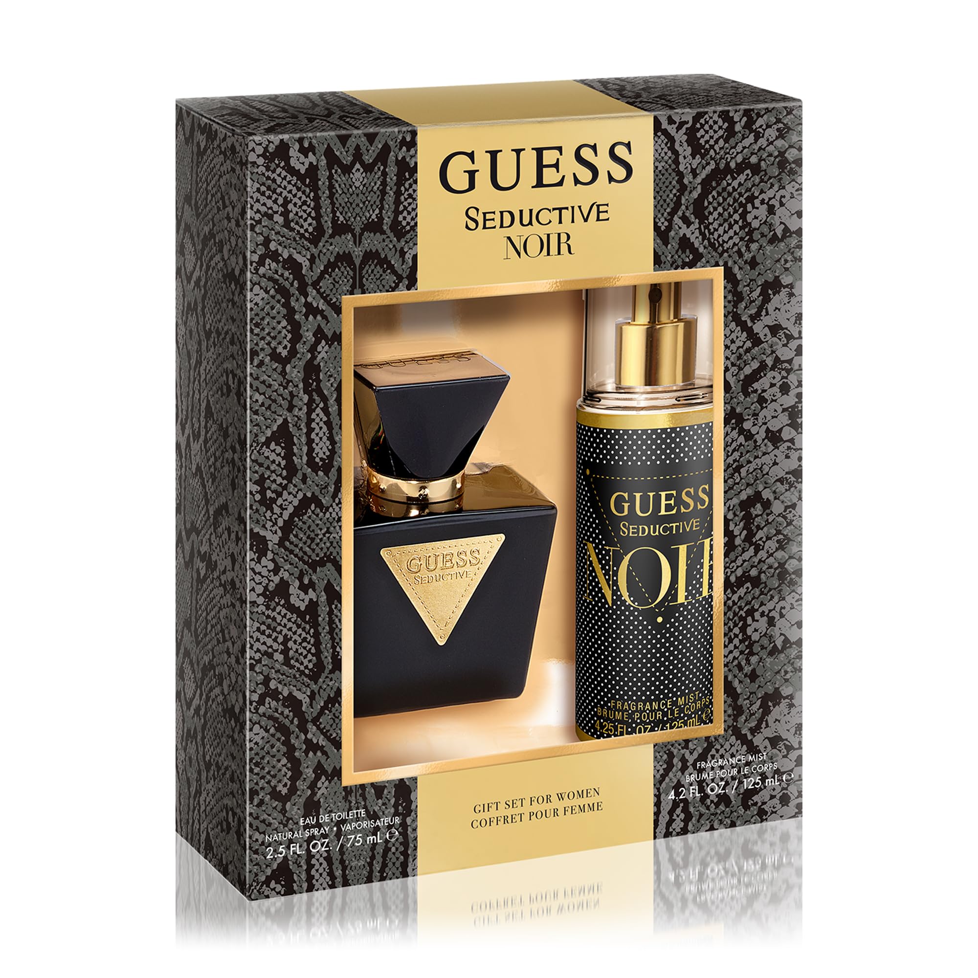 Guess Seductive Noir Women/Femme Eau De Toilette 2 Piece Gift Set - Perfume Spray 2.5 Fl. Oz. & Fragrance Mist 4.2 Fl. Oz.