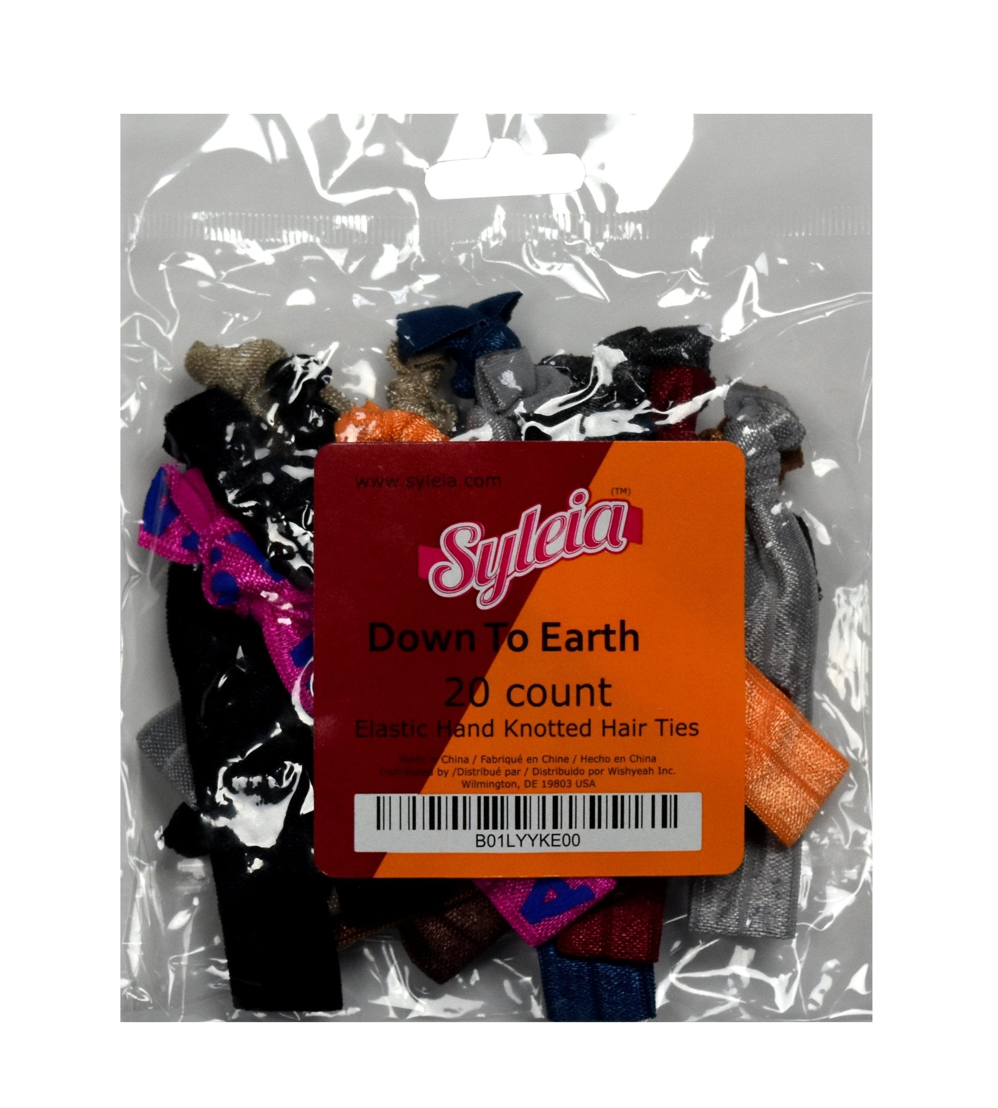 Syleia Pack Of 20 Down To Earth Assorted Colors Hair Ties Ponytail Holders Elastic Ribbon Band Crease Free Hand Knotted Fold Ove