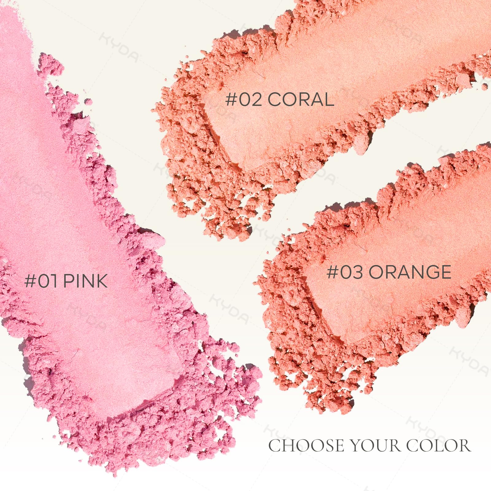 KYDA Pink Blush Powder, Pink Face Highlighter Baked Blush, Shimmer Blush for Natural Glowing Finish, Lasting Lightweight Buildab