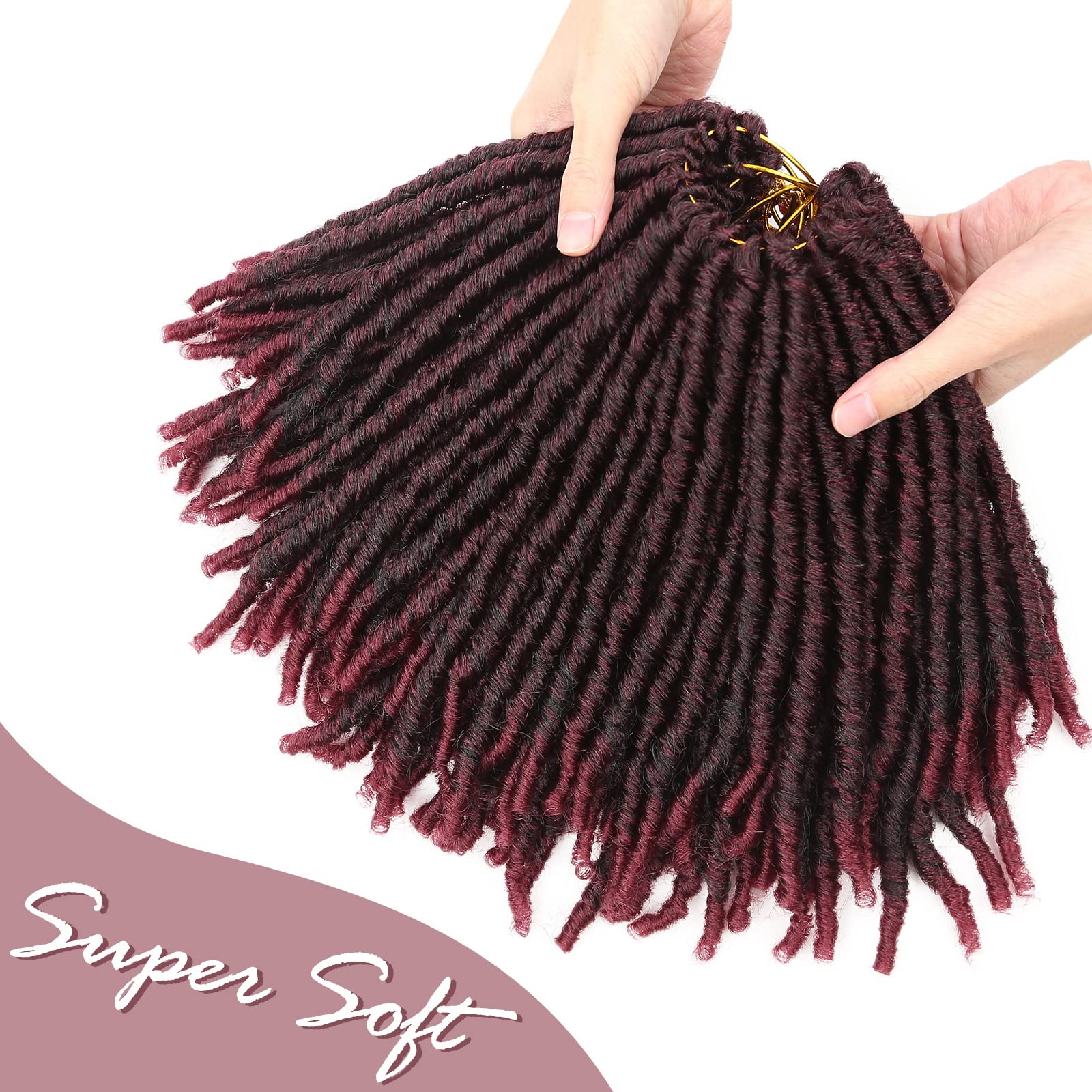 Wignee Crochet Hair 120 Strands Faux Locs 8 Inches Soft Locs Pre-Twisted Locs 6 Packs Pre-Looped Crochet Hair For Black Women(8