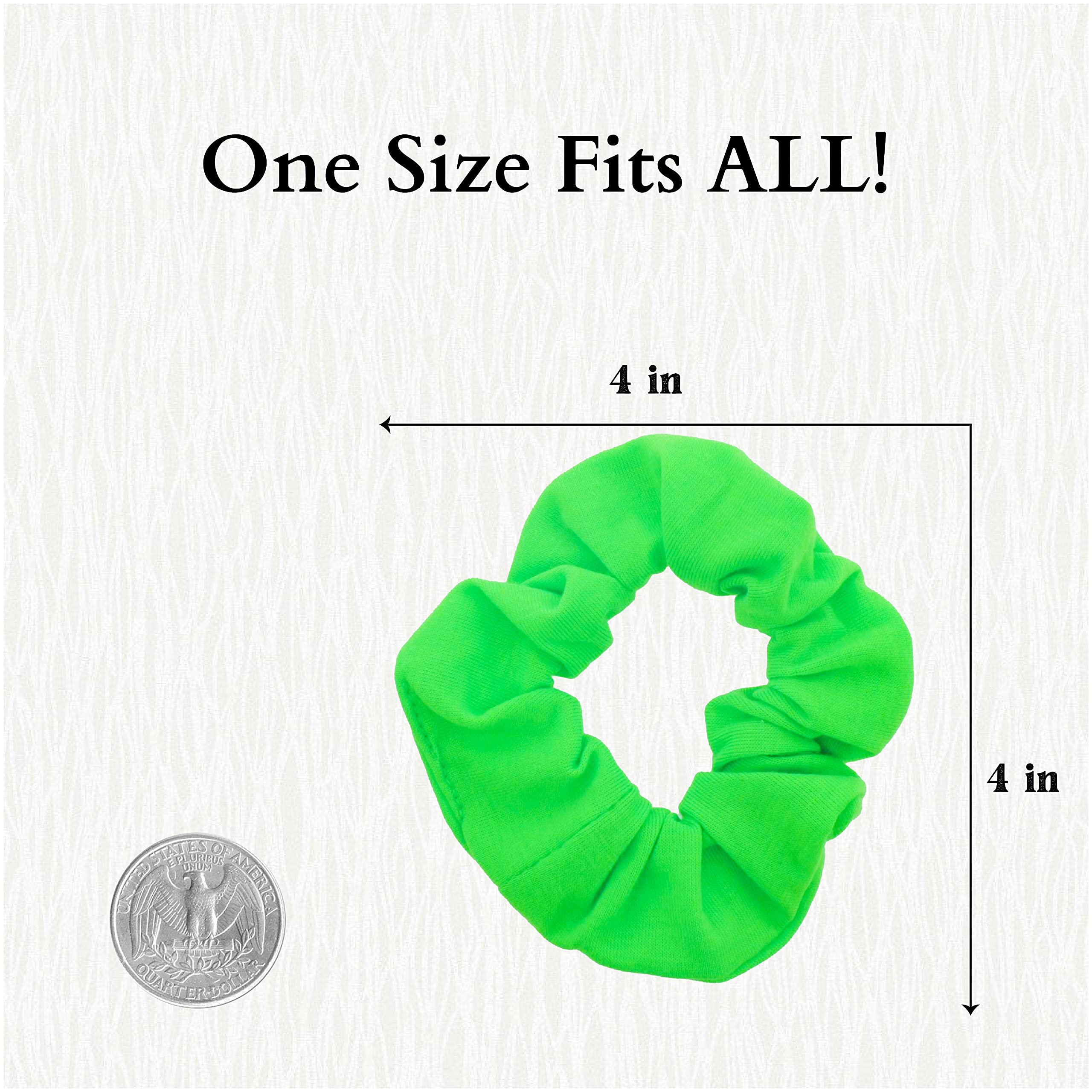 Set Of 2 Solid Scrunchies (Neon Green)