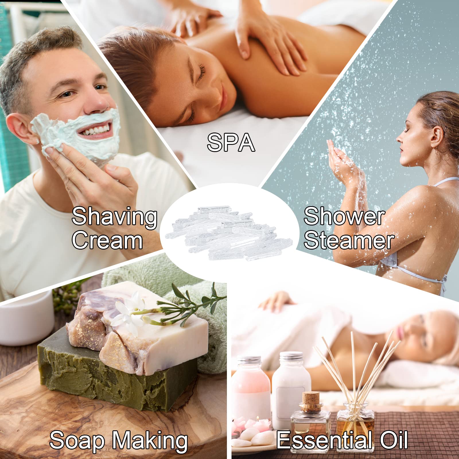 Viktairy Menthol Crystals Bulk 1Lb, 100% Pure Organic Mint Crystals | Great For Making Shower Steamers, Creams And Soaps