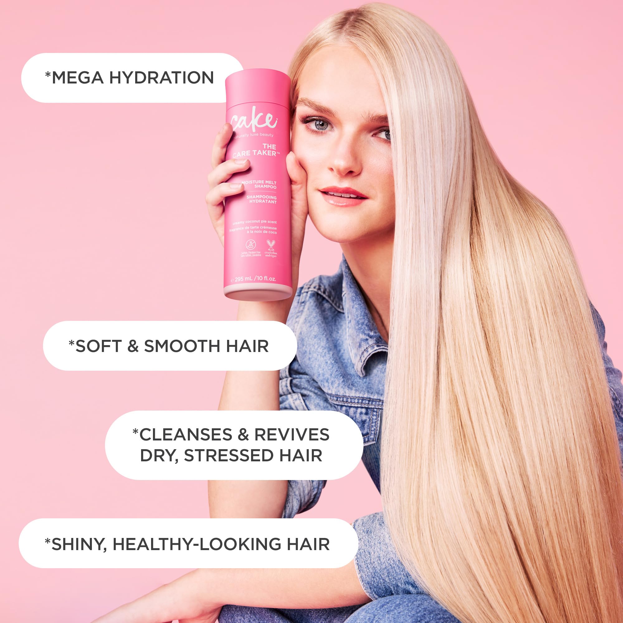 Cake Beauty Moisturizing Shampoo, The Care Taker - Hydrates And Replenishes Dry Hair - With Coconut Water, Hyaluronic Acid & She