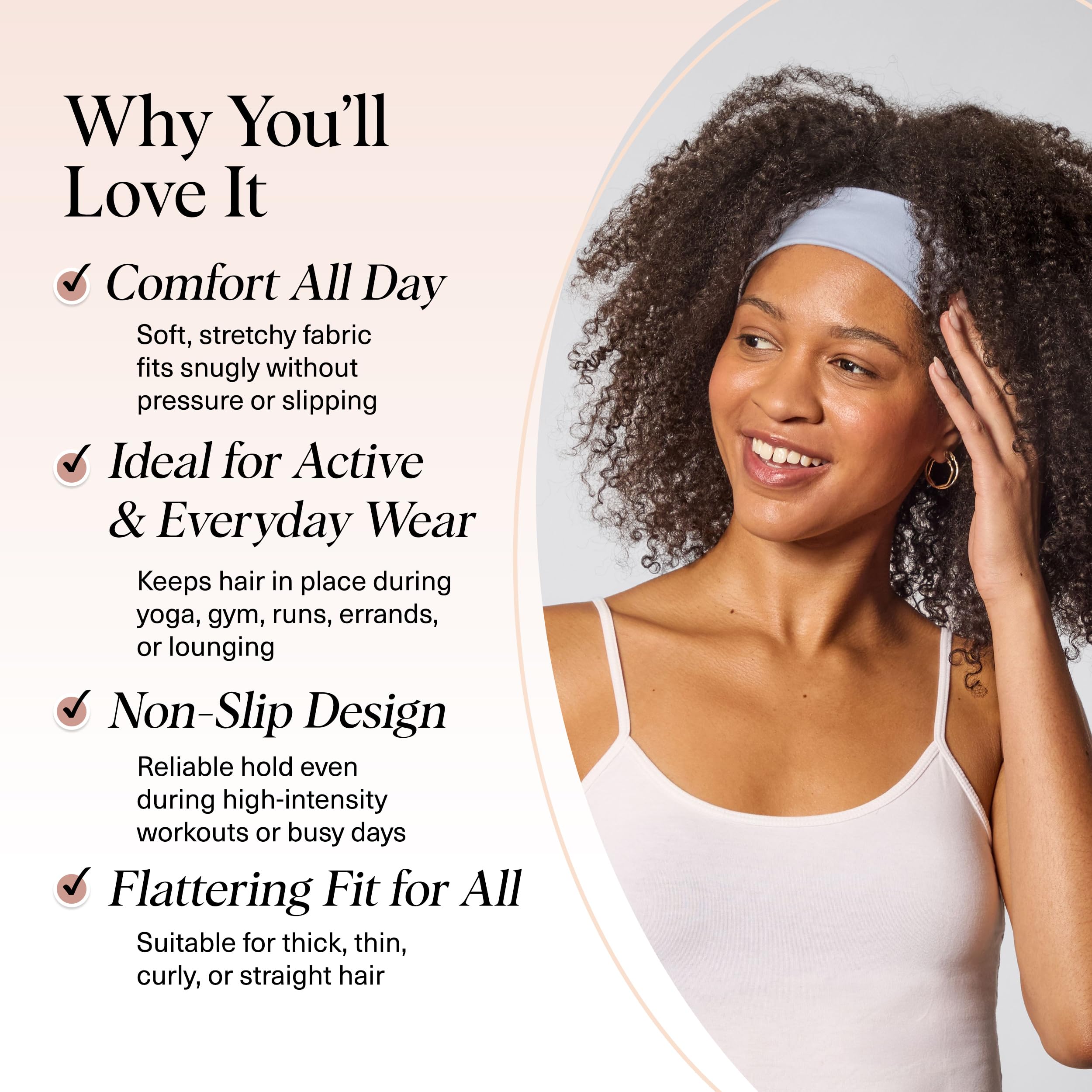 Kitsch Wide Headbands for Women - Fashion Sports Headband for Workout, Yoga, Gym, Running, Exercise | Stretchy Head Bands | Hair