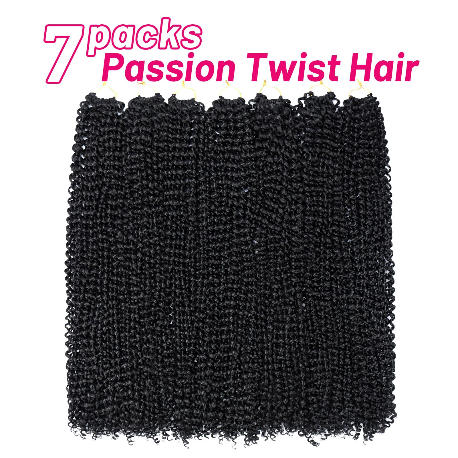 Dorsanee Passion Twist Hair 24 Inch 7 Packs Water Wave Crochet Hair Long Bohemian Curly Braiding Hair For Butterfly Locs, Faux L