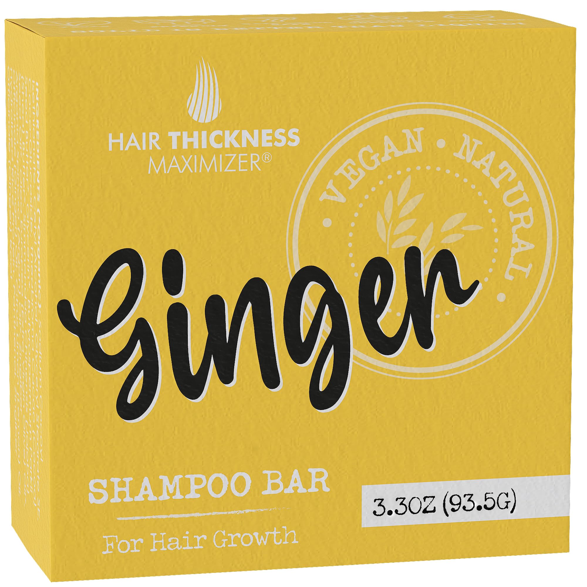 Ginger Shampoo Bar for Hair Growth, Strengthening. Ginger Oil, Rice Protein, Organic Shea Butter. Eco Friendly, Vegan. Color Saf