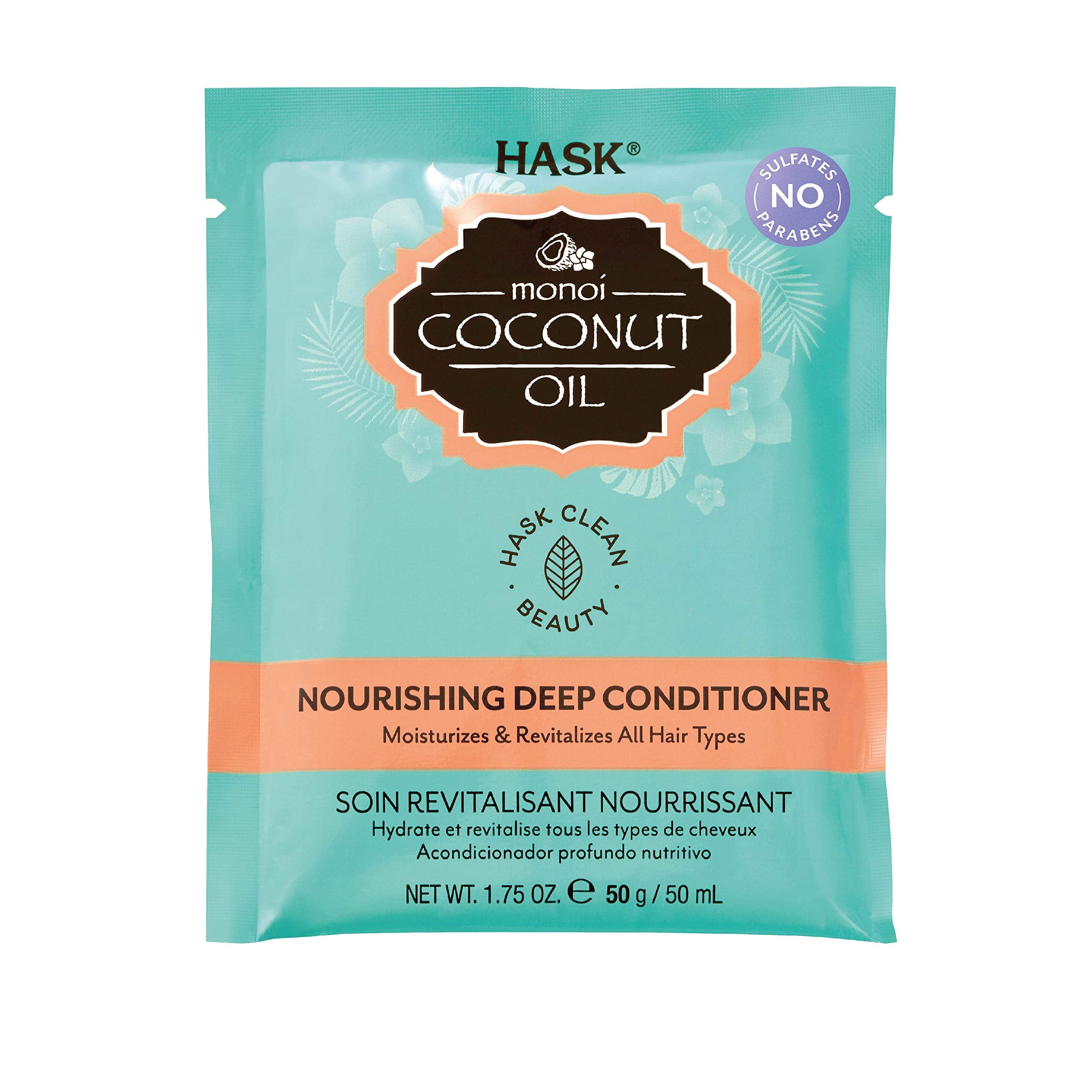 HASK COCONUT Nourishing Deep Conditioner Treatments for all hair types, color safe, gluten-free, sulfate-free, paraben-free - Pa
