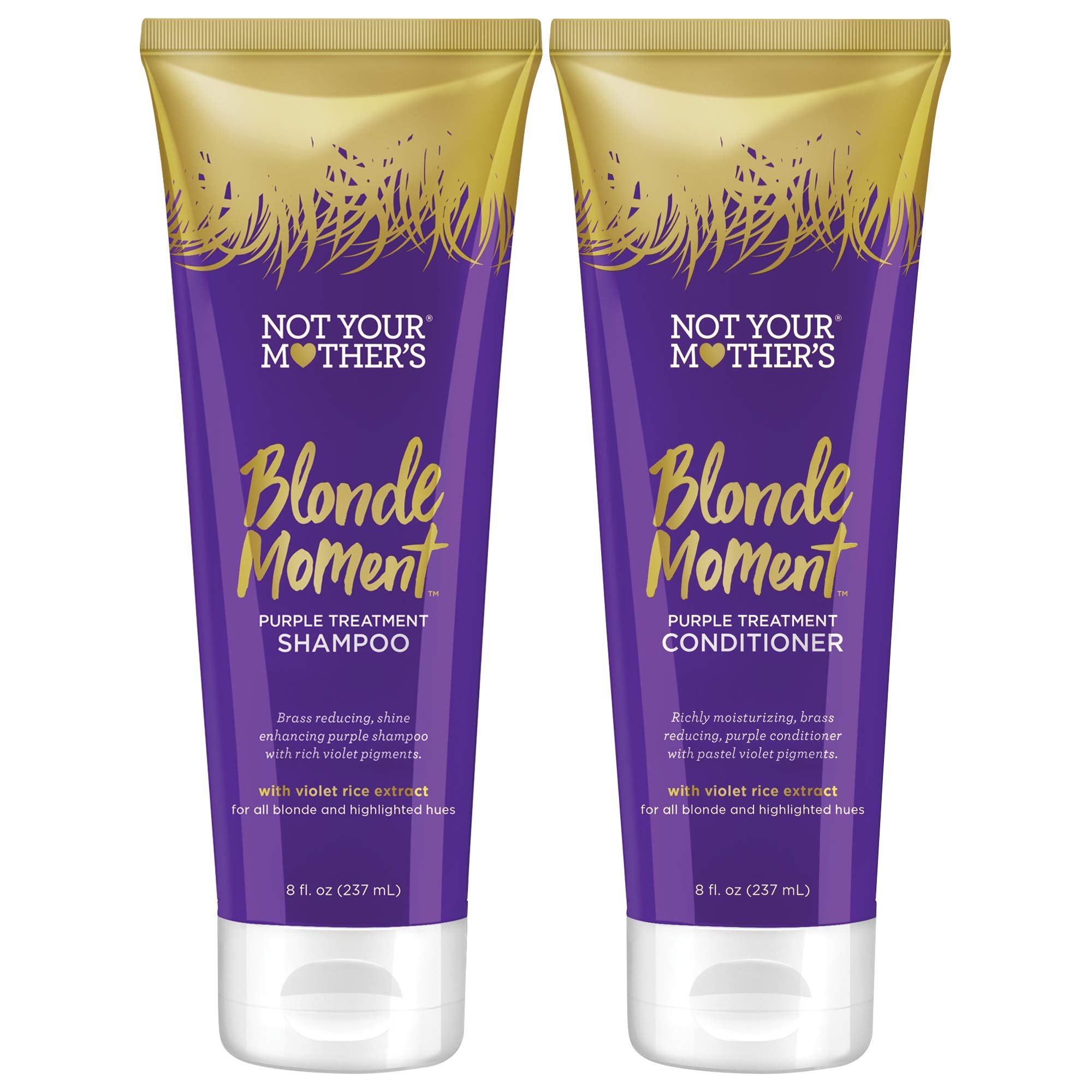 Not Your Mother's Blonde Moment Shampoo and Conditioner (2-Pack) - 8 fl oz - Purple Shampoo and Conditioner for Blondes - Reduce