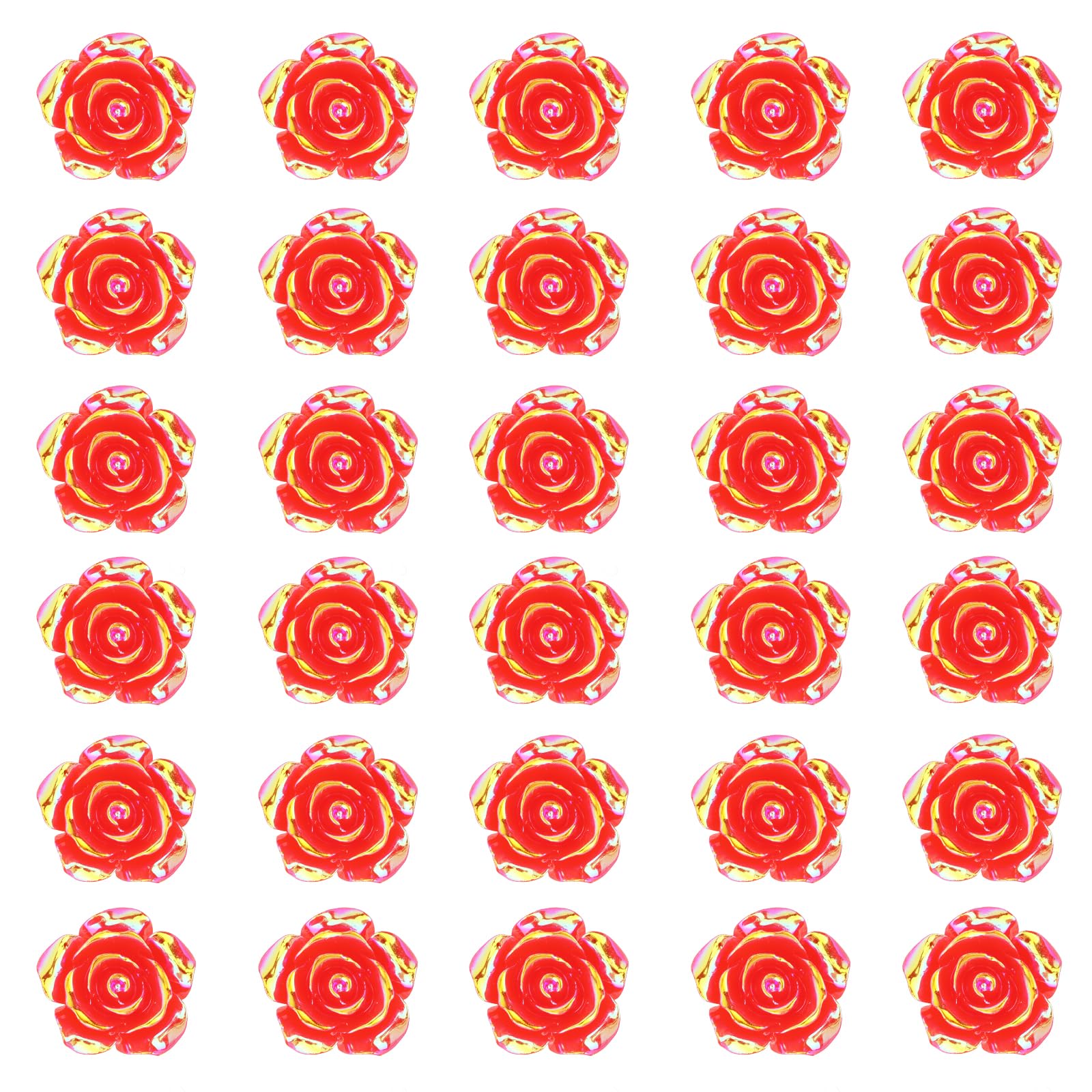 Wecoe 30 Pcs Small Red Rose Flower Hair Clips Cute Decorative Tiny Mini Iridescent Hair Clips Wedding Halloween Princess Accesso