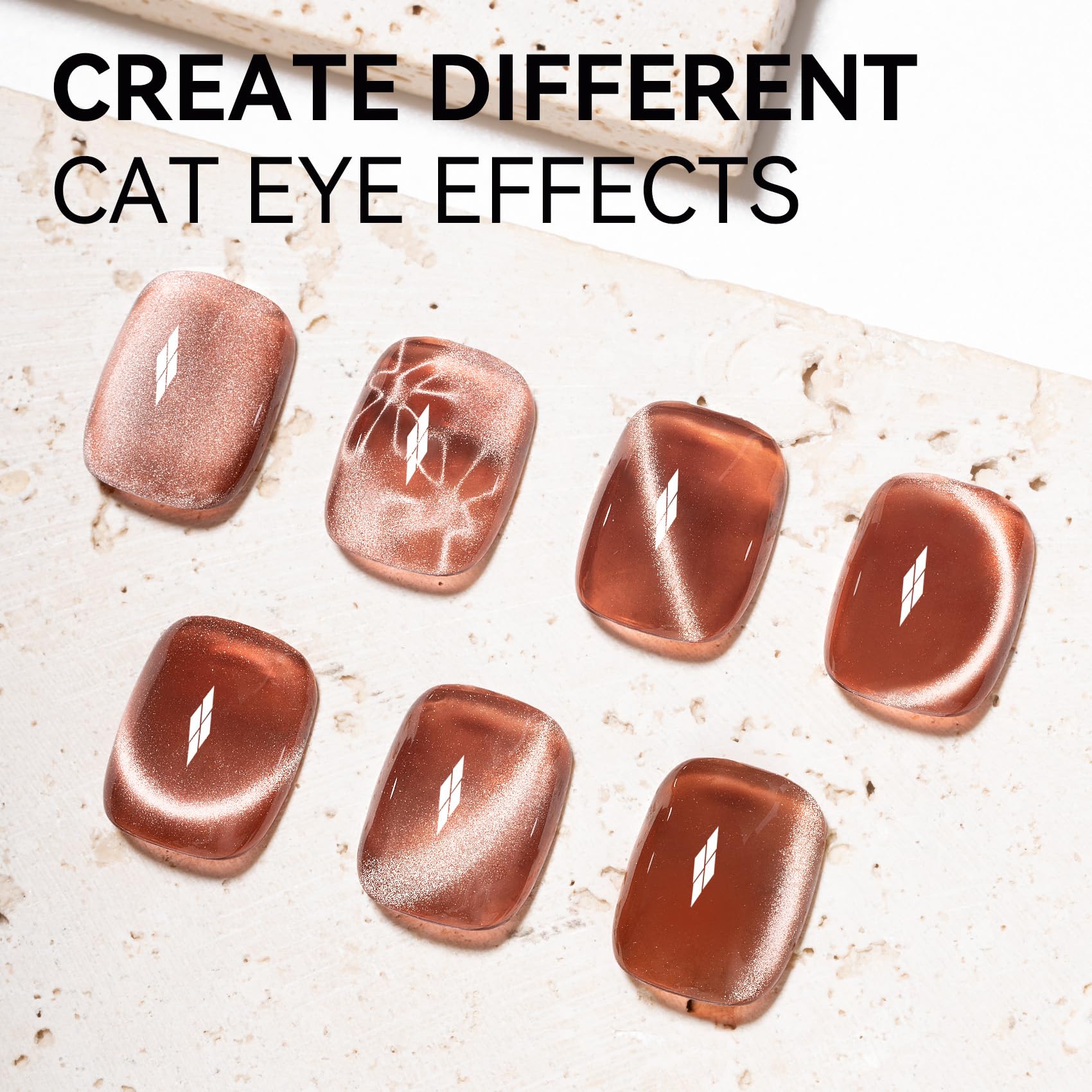 Maychao 15Ml Cat Eye Gel Nail Polish 1Pc Glassy Bronze Gel Polish With Magnet Soak Off Holographic Magnetic Nail Polish For Nail