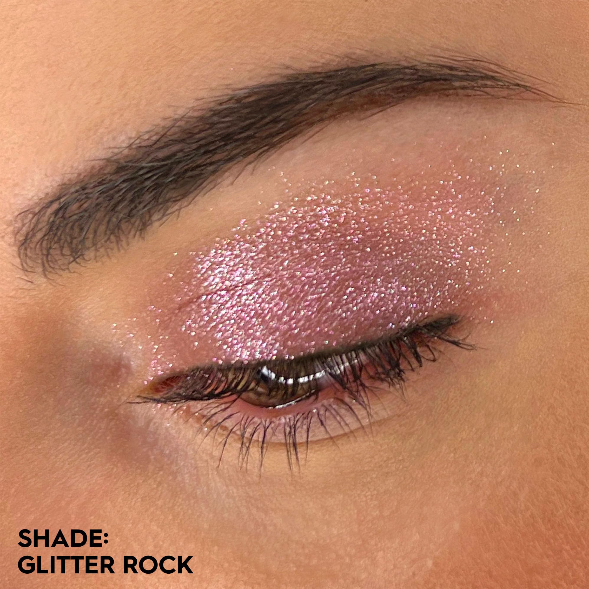 Urban Decay 24/7 Moondust Glitter Eyeshadow Single (Glitter Rock - Multidimensional Pink Sparkle), Buildable Sparkly Eye Glitter