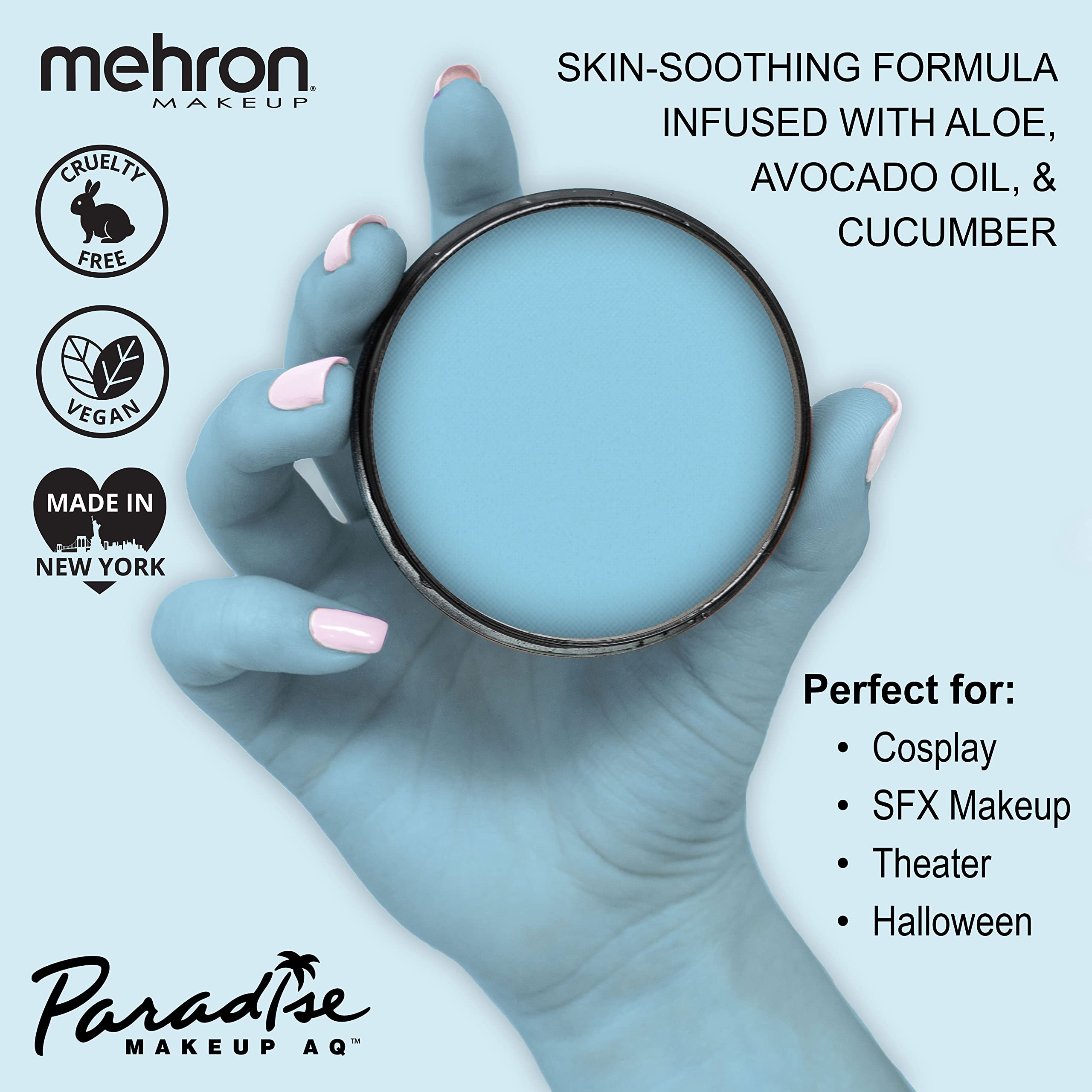 Mehron Makeup Paradise Makeup Aq Face & Body Paint | Pro Size | Face & Body Painting, Special Fx, Cosplay | Water Activated Face