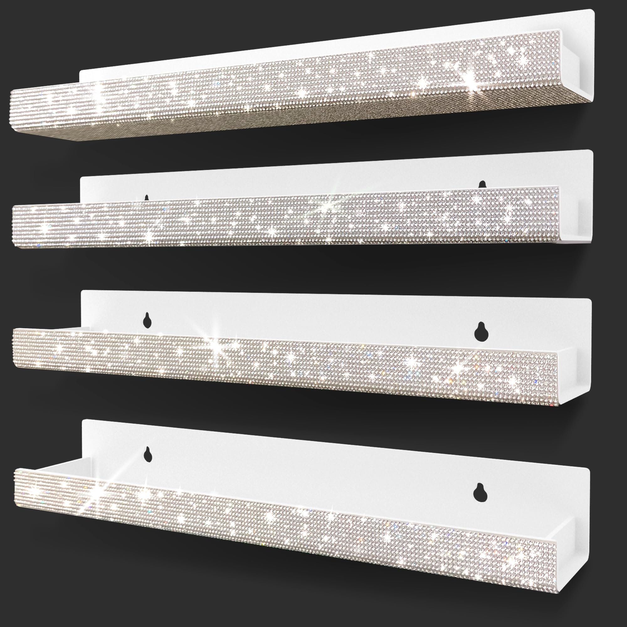 Care&More YJ 4 Pack 15 Inch Nail Polish Wall Rack