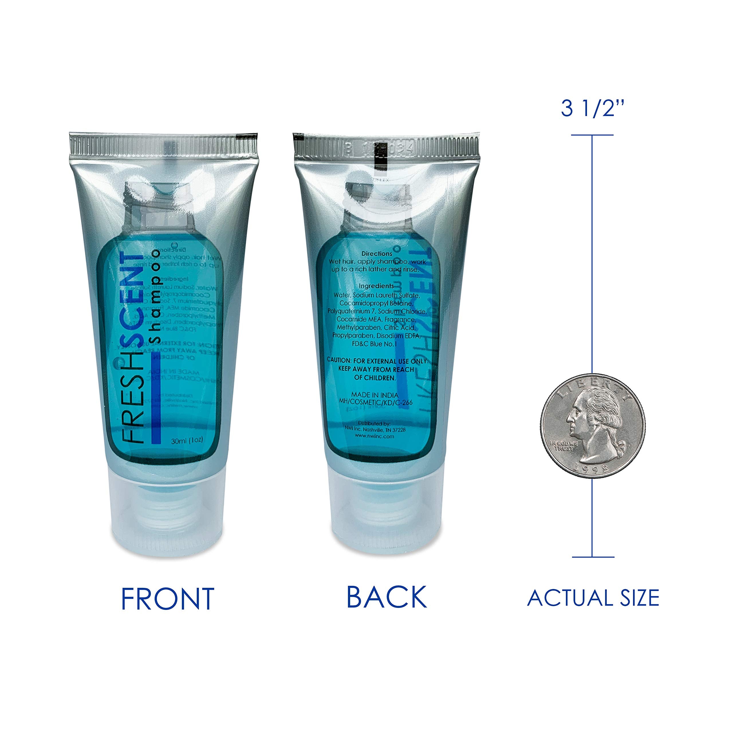 Freshscent Shampoo 1Oz (100 Tube Case) Hotel Travel Size, Bulk Amenities And Toiletries For Hospitality