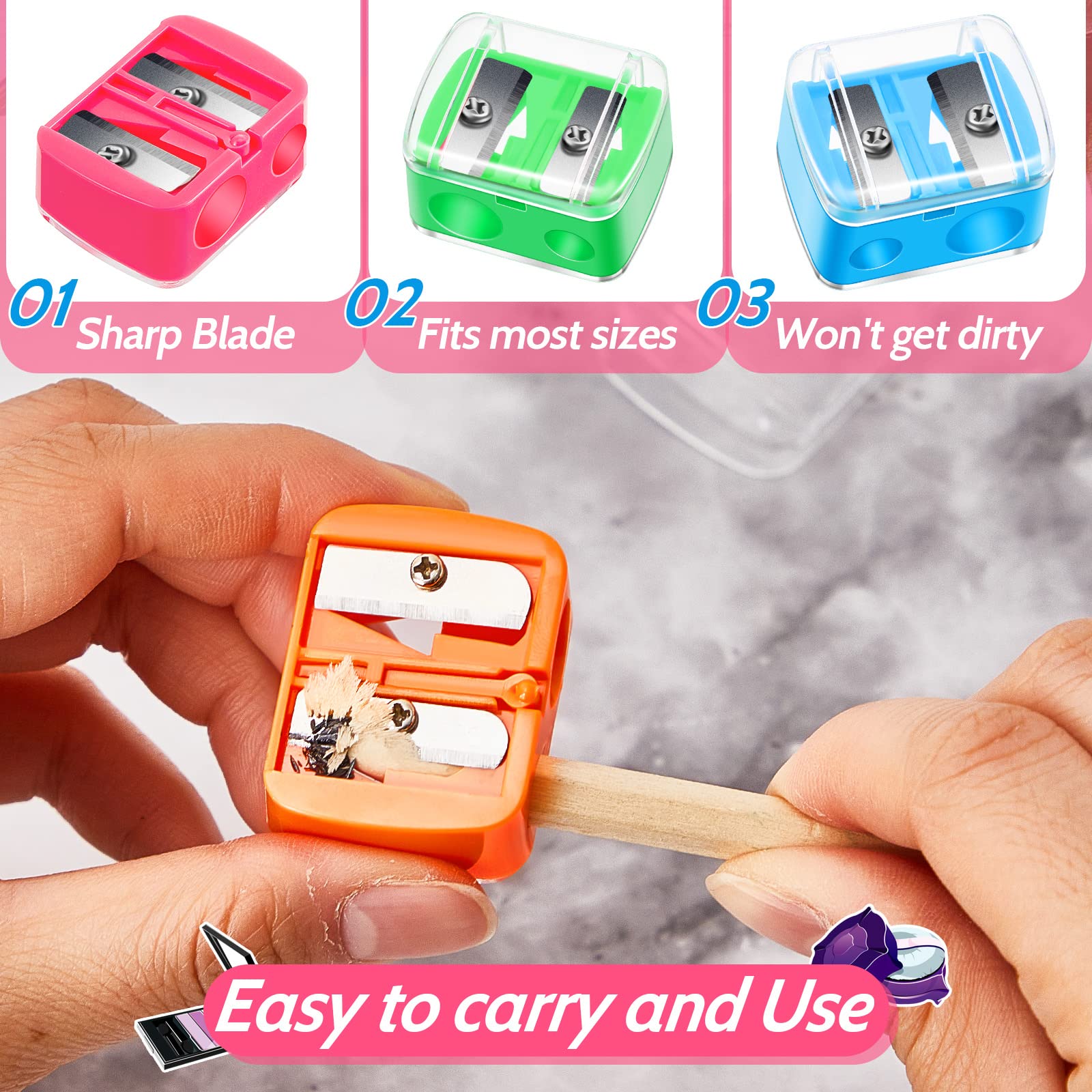 5 Pack Makeup Pencil Sharpener Eyeliner Sharpener Lip Pencil Sharpener Cosmetic Pencil Sharpener Dual Sharpener (Multi Colors)