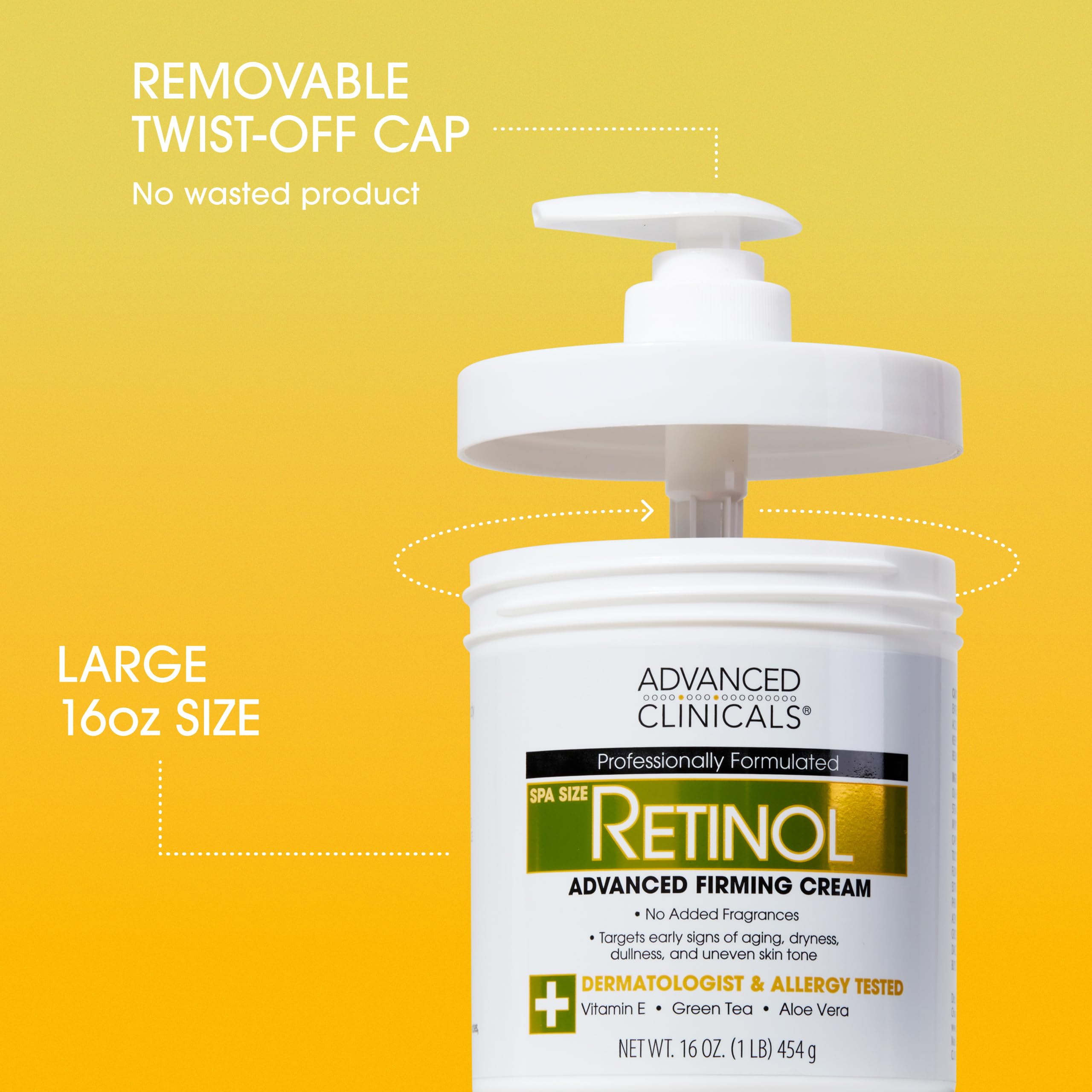 Advanced Clinicals Retinol Body Cream Moisturizer + Exfoliating 10% Glycolic Acid & Lactic Acid Lotion 2PC Skincare Set For Wome