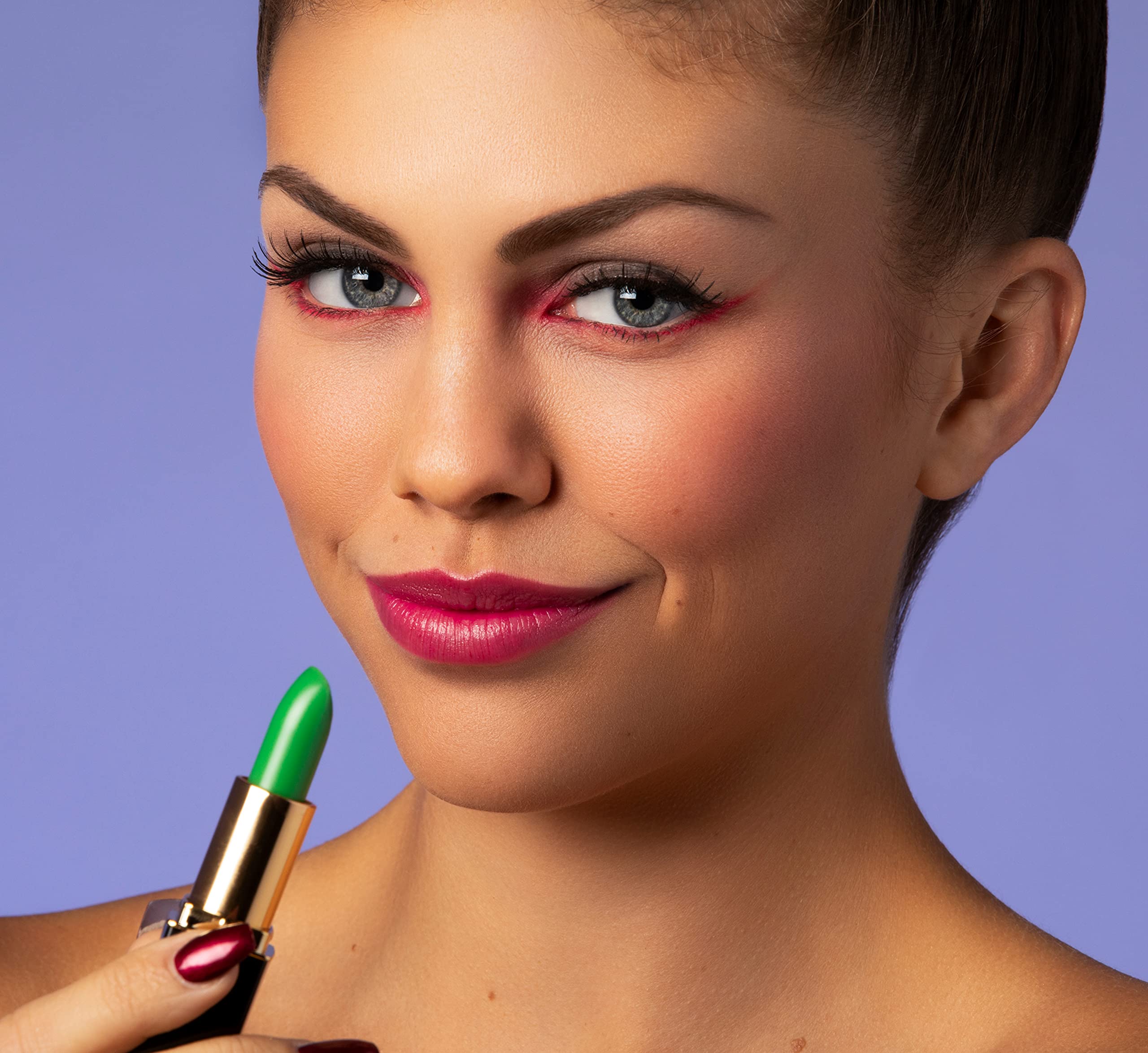 L'Paige LGR Green Changeable Lipstick - Aloe Vera, Long-lasting, Moisturizing, 1 Count, Color-Changing (Deep Pink)