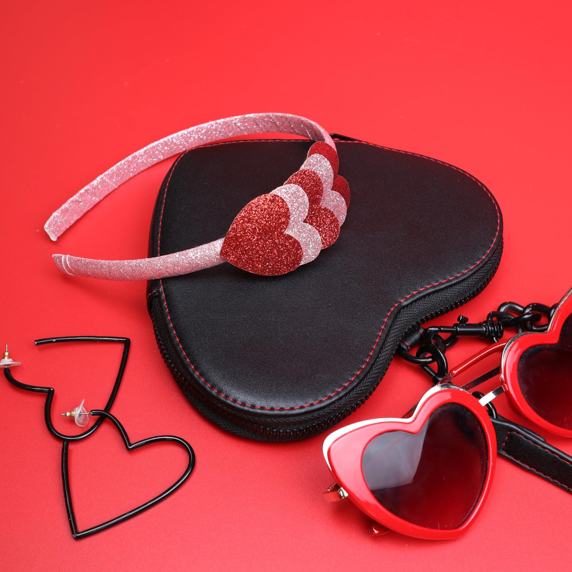 Needzo Sparkly Heart Valentine'S Day Headband, 2025 Vday Party Hair Accessory, One Size