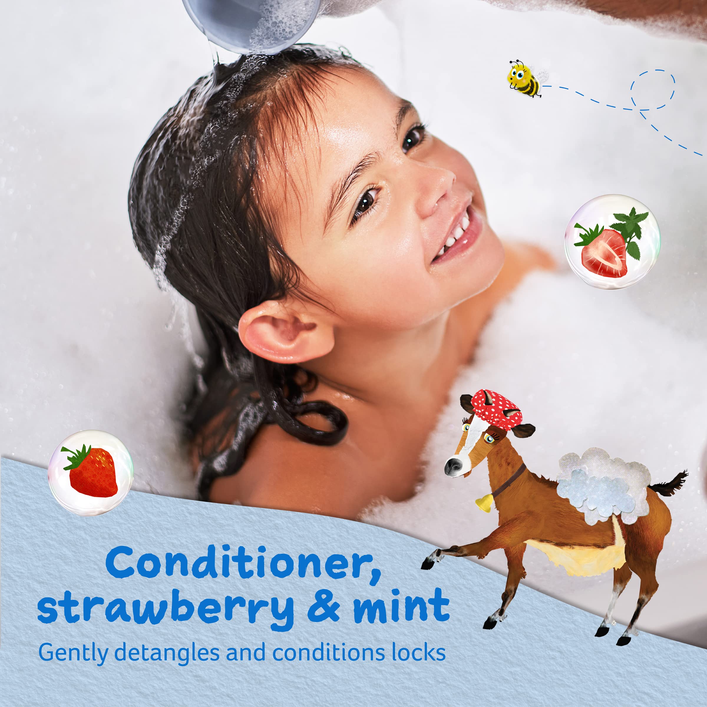 childs Farm, Kids Hair conditioner for Dry, Sensitive Skin & Scalp, Strawberry & Organic Mint, conditions & Nourishes, Vegan, cr