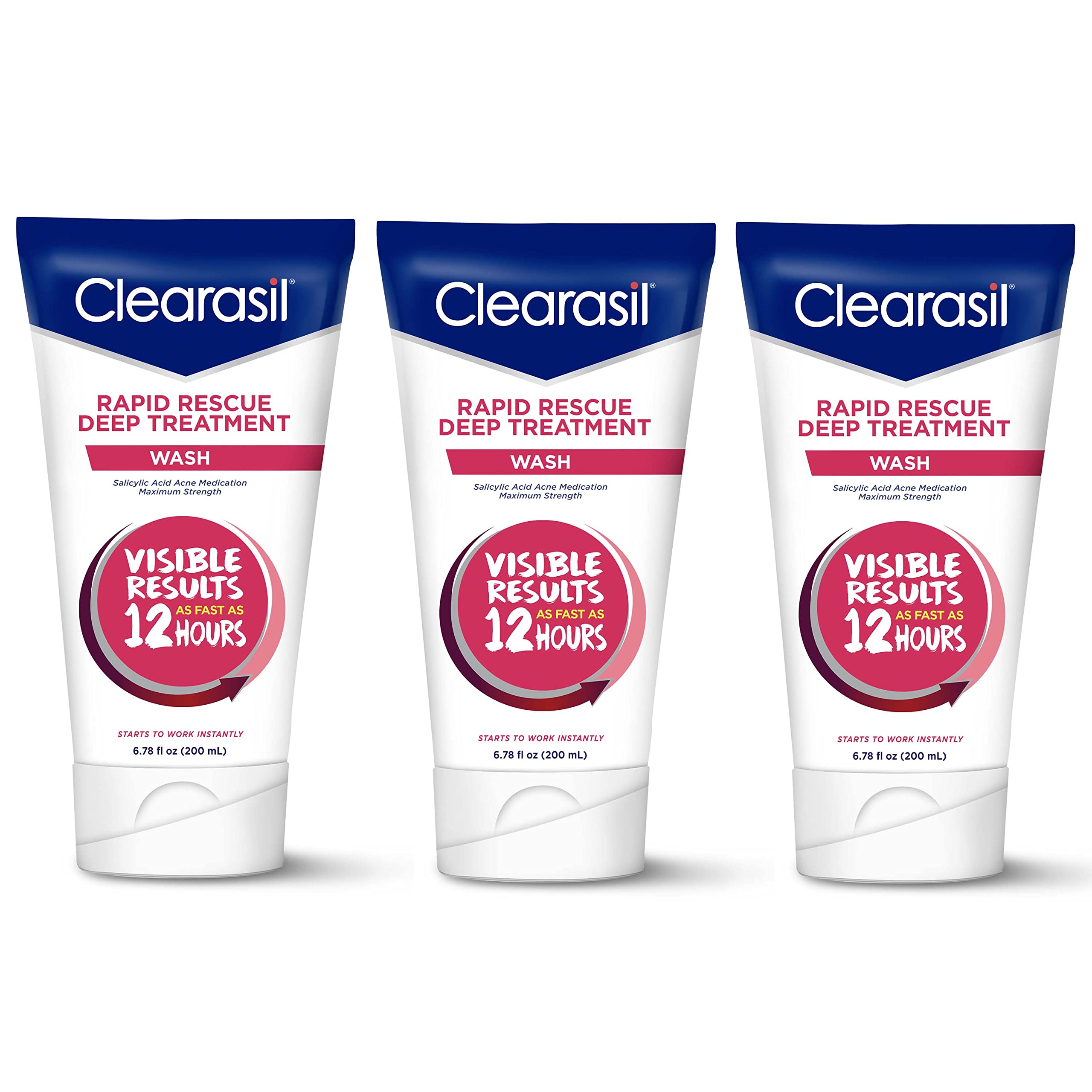 Clearasil Rapid Rescue, Deep Treatment Wash 6.78 oz (Pack of 3)