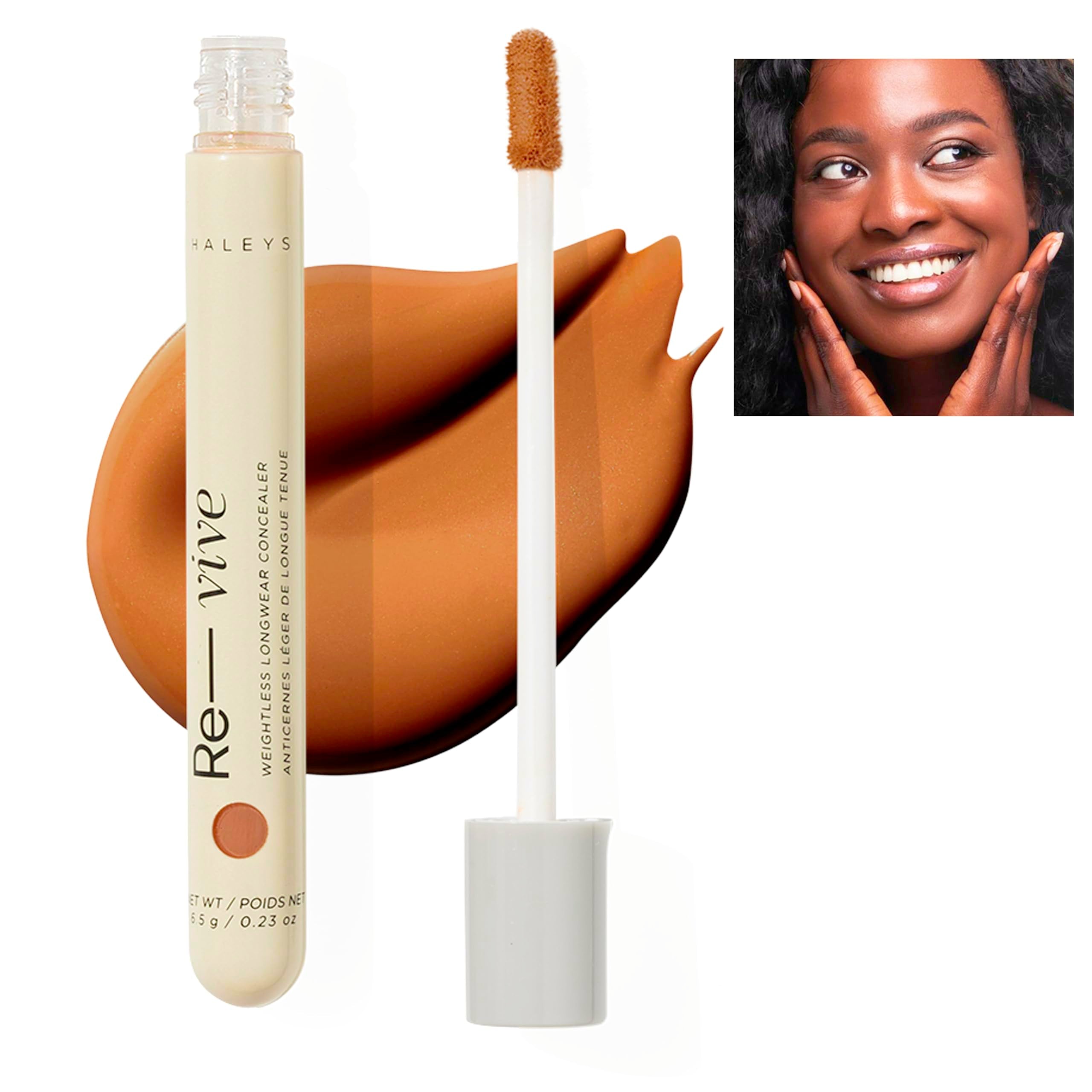 HALEYS Weightless Longwear Concealer (Dark - Neutral), Re-vive, Medium to Full Coverage, Gripping Concealer, Fast-setting, All-D
