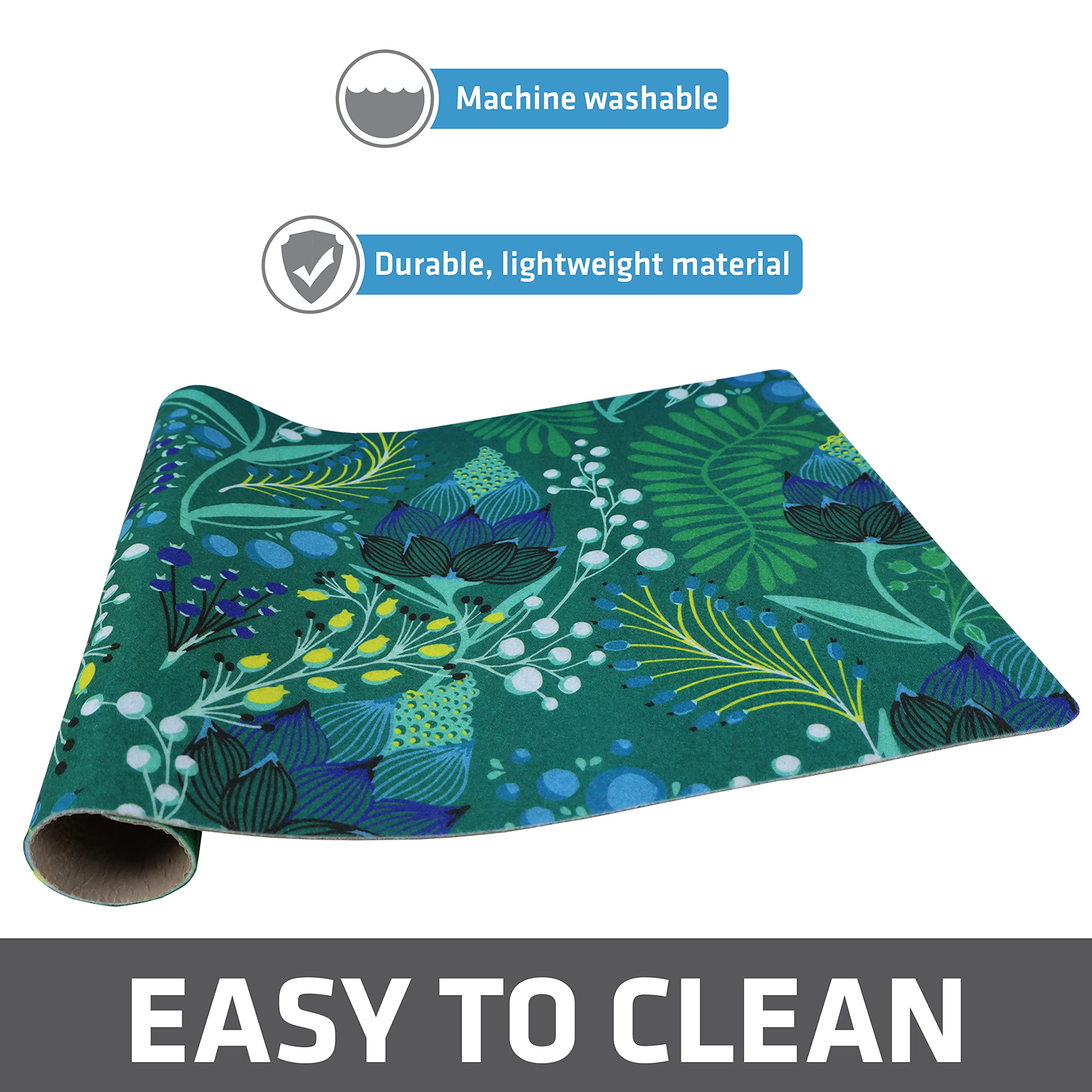 Drymate Pet Bowl Placemat, Dog  Cat Food Feeding Mat - Absorbent Fabric, Waterproof Backing, Slip-Resistant - Machine Washabledu