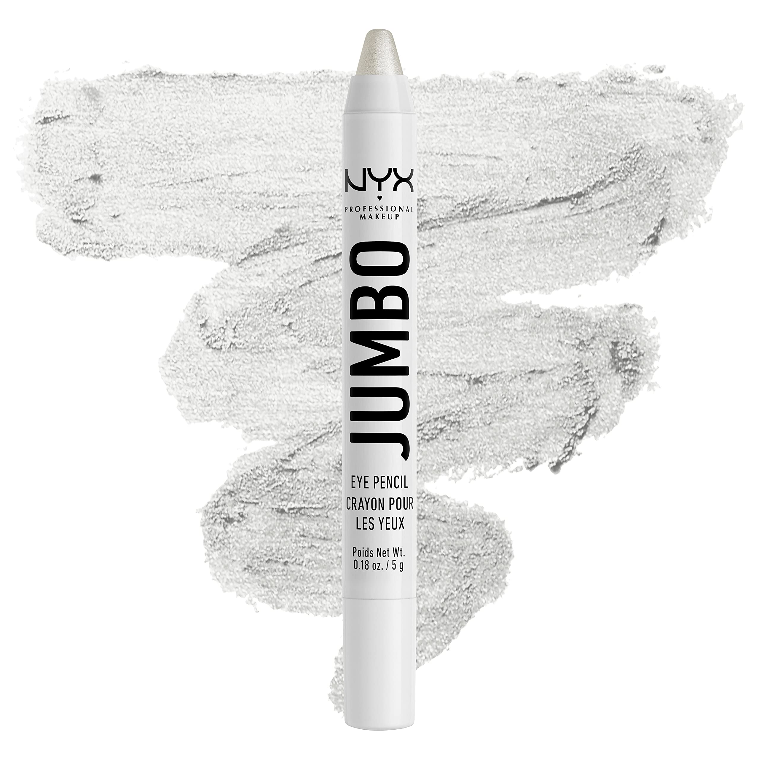 NYX PROFESSIONAL MAKEUP Jumbo Eye Pencil, Blendable Eyeshadow Stick & Eyeliner Pencil  Cottage Cheese (Silver)