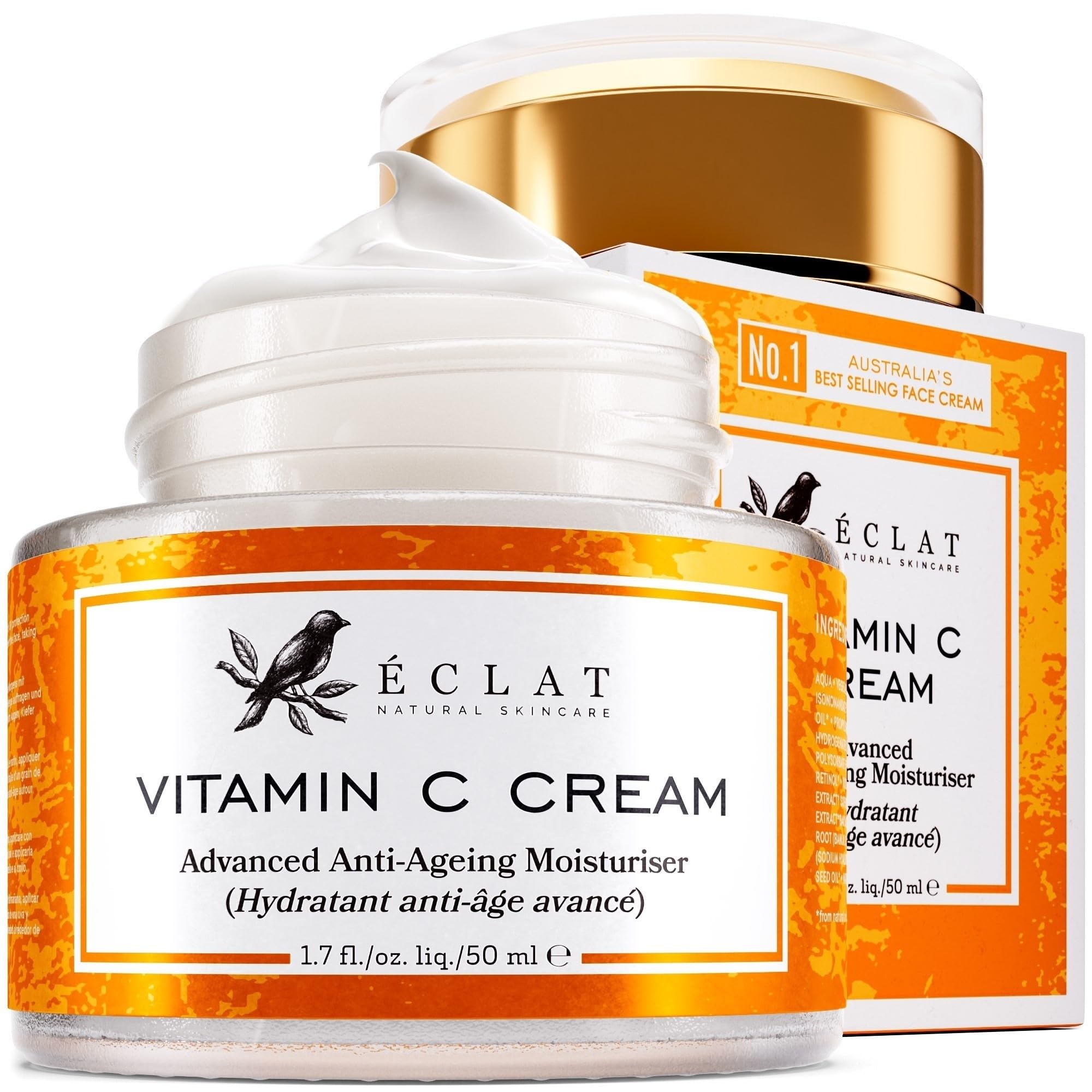 Vitamin C Face Moisturizer - Skin Whitening Cream Hyaluronic Acid Face Cream Brightening Cream Lotion - Vitamin C Facial Moistur
