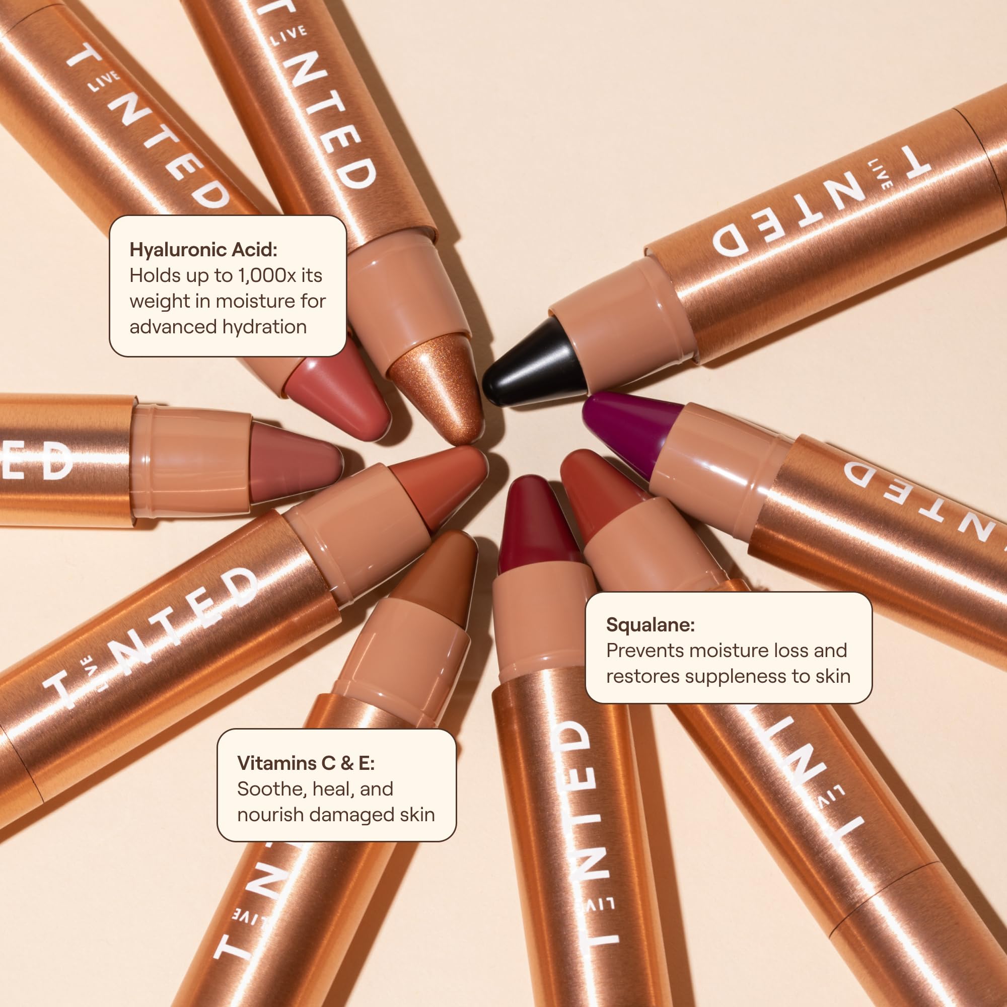 Live Tinted Huestick Multistick: Eye, Lip, & Cheek All In One Makeup Stick With Hyaluronic Acid, Squalane, Twistable Crayon Desi