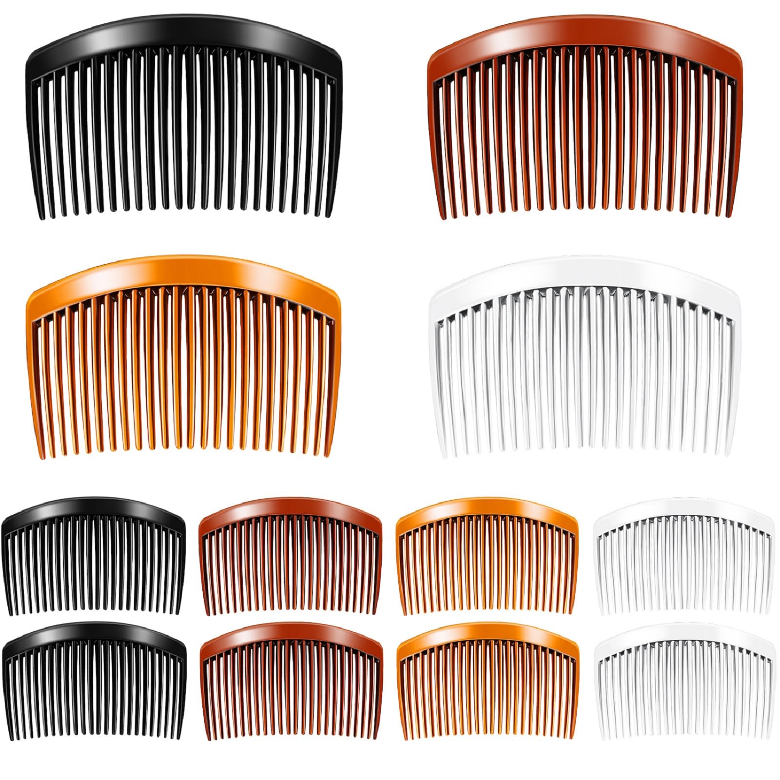 Chuangdi 12 Pieces French Side Hair Twist Comb Plastic Decorative Hair Comb Clips with Teeth Styling Side Combs air for Fine Wom