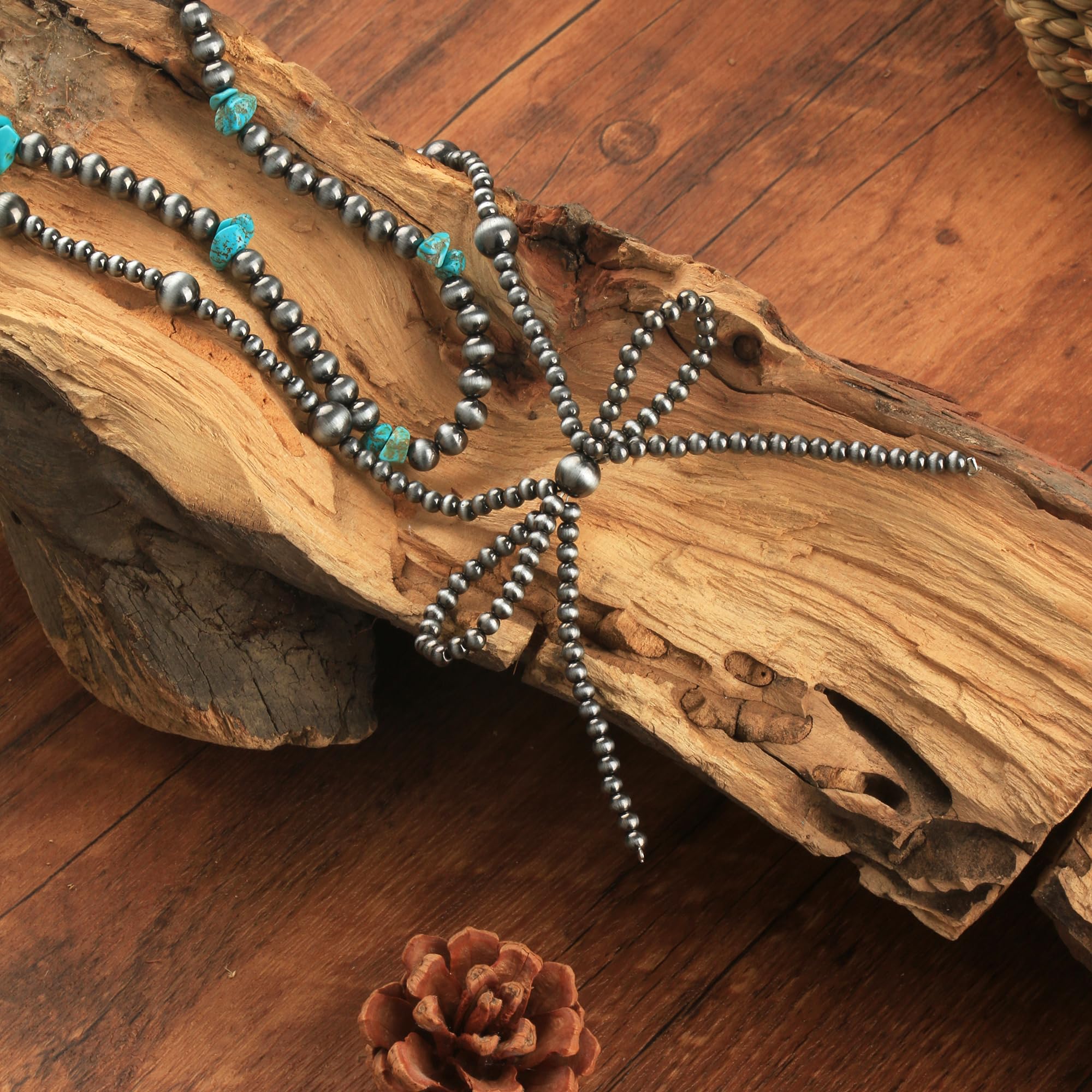 Navajo Pearl Bow Necklace Western Jewelry for Women Cowgirl Turquoise Necklaces Jewelry (4)