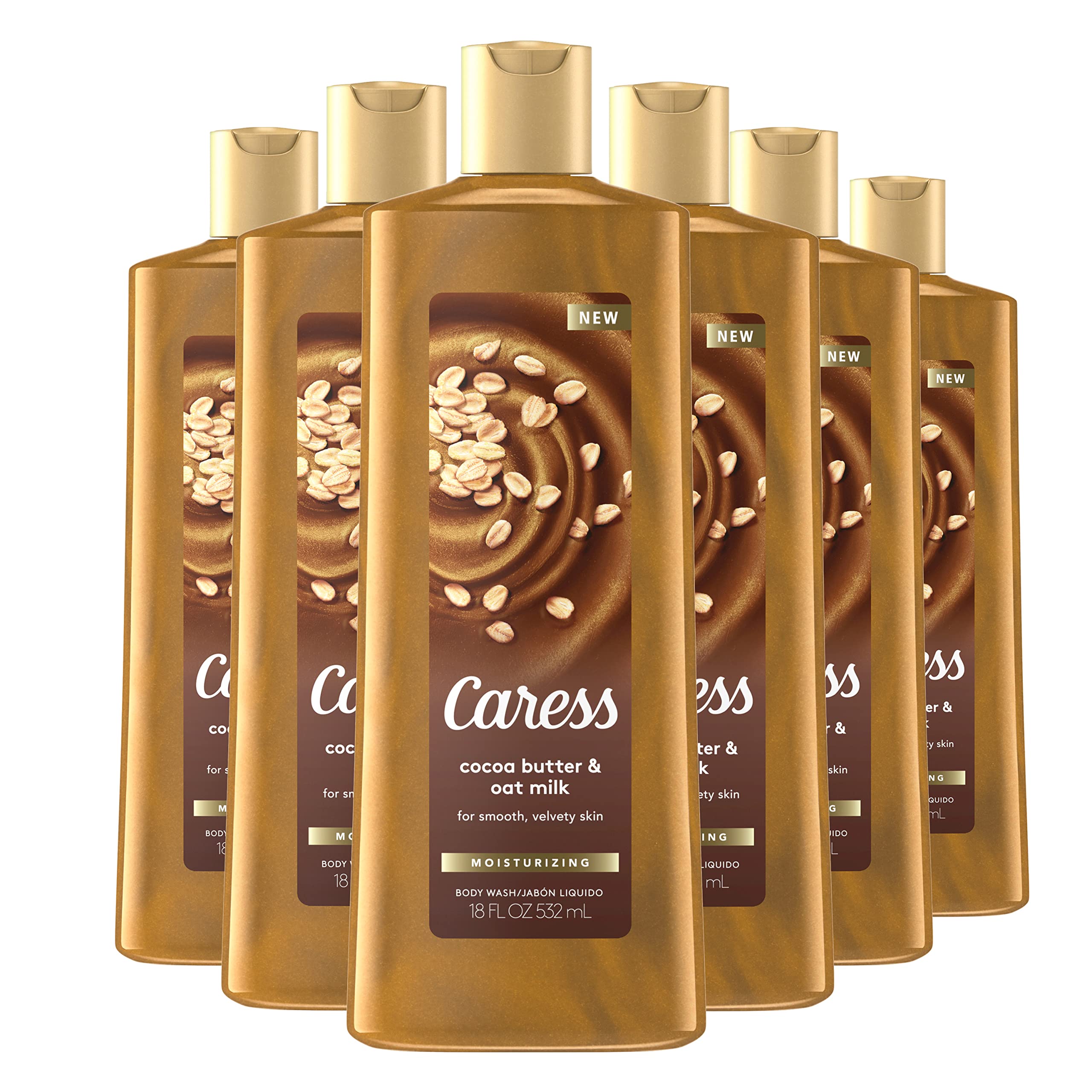Caress Body Wash For Women, Cocoa Butter & Oat Milk, Shower Gel Moisturizing Body Wash Leaves Skin Feeling Instantly Moisturized