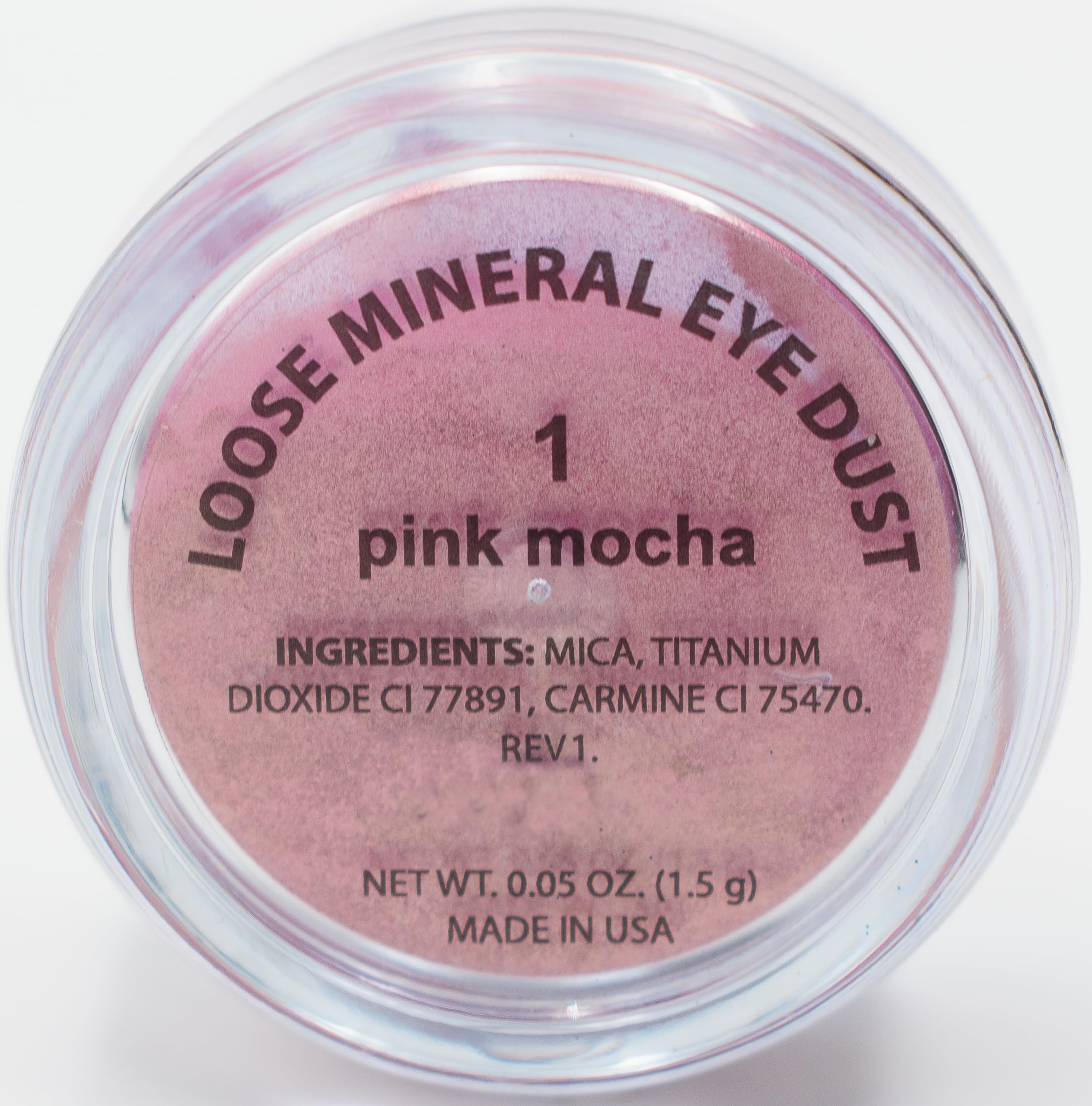Pure Ziva Pink Mocha Loose Eyeshadow Powder Pigment, Single Glitter Mineral Dust Jar Pot, Talc & Paraben Free, No Animal Testing