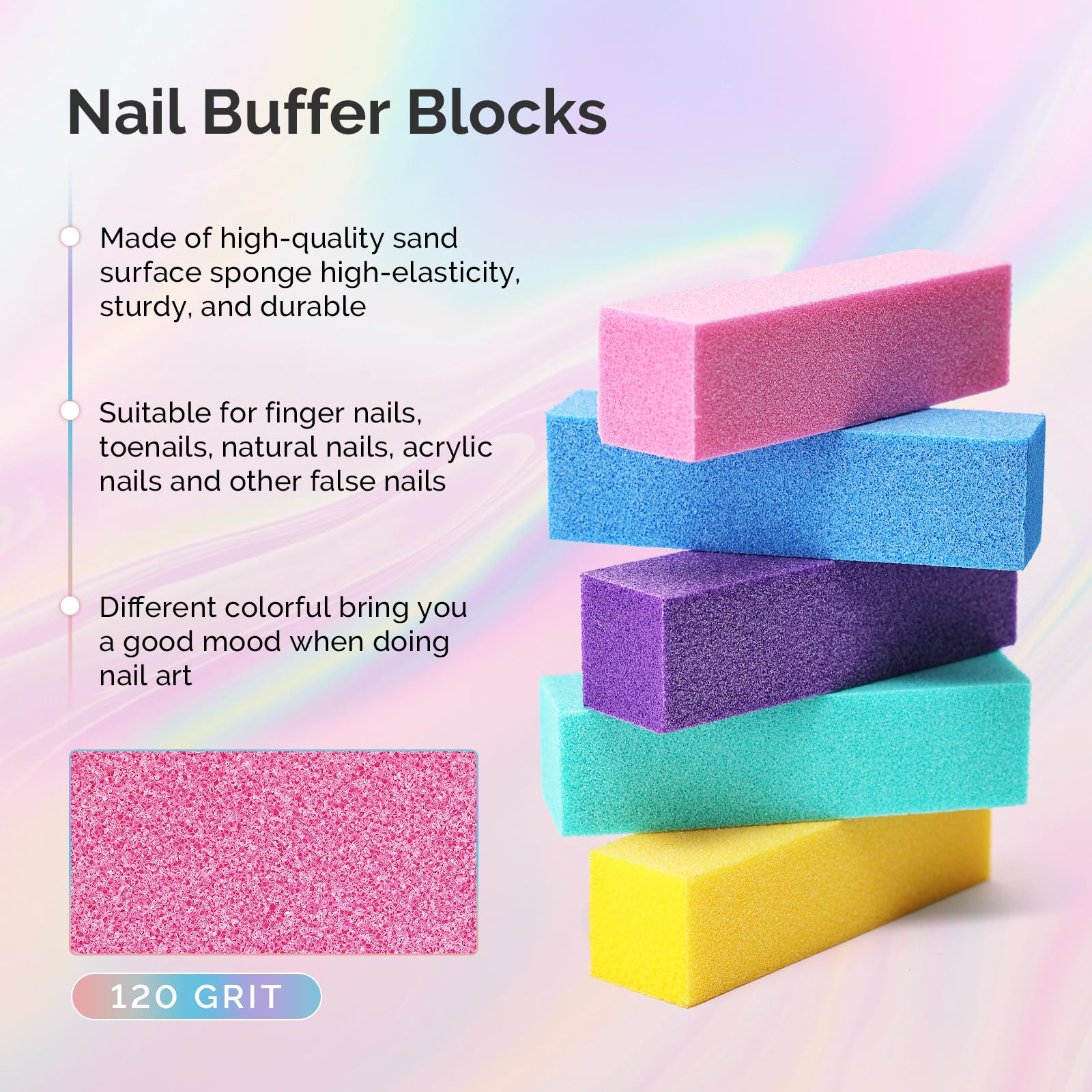 Melodysusie 16Pcs Professional Nail Buffer Kit,Nail Files And Buffers,Nail Buffer Block,Nail Brush, Nail File Buffers Kit For Na