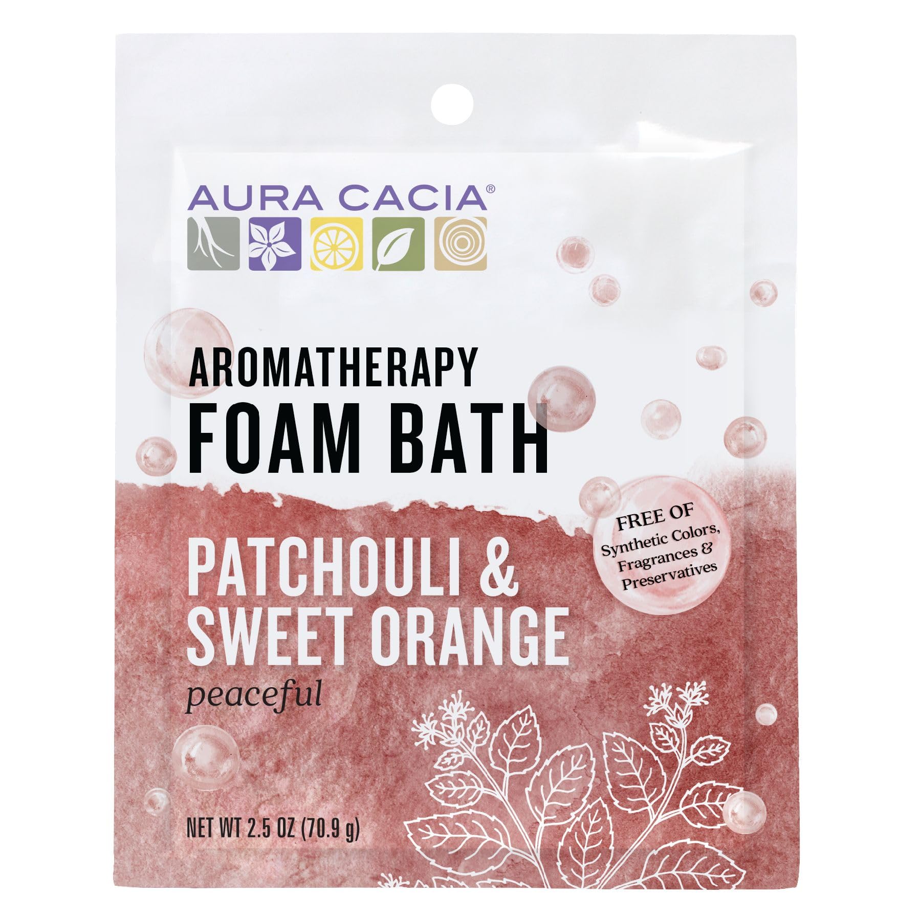 Aura Cacia Bath Foam Patchouli Orng 2.5oz