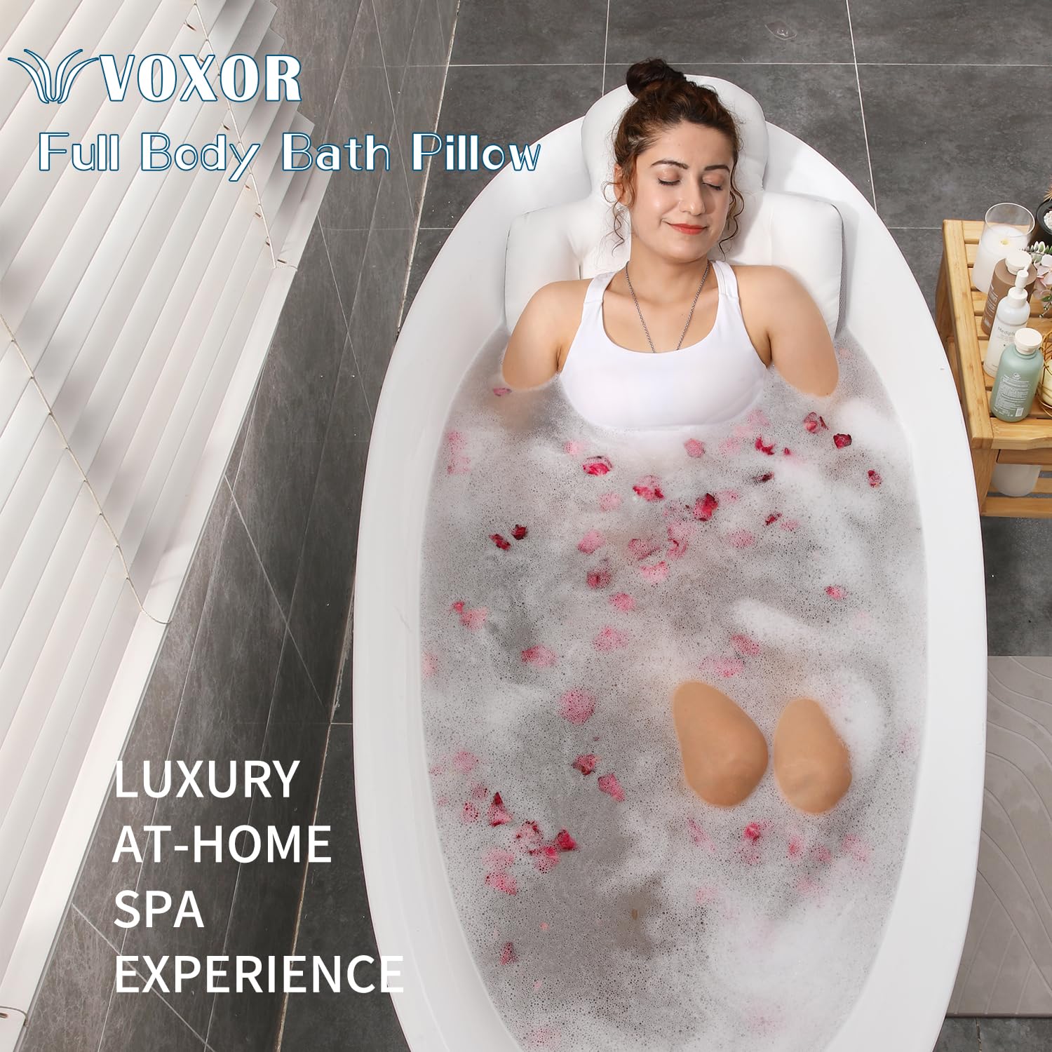 Full Body Bath Pillow For Bathtub, Thick Bathtub Cushion With Laundry Bag, Luxury Tub Pillow For Bath For Headrest Neck And Back