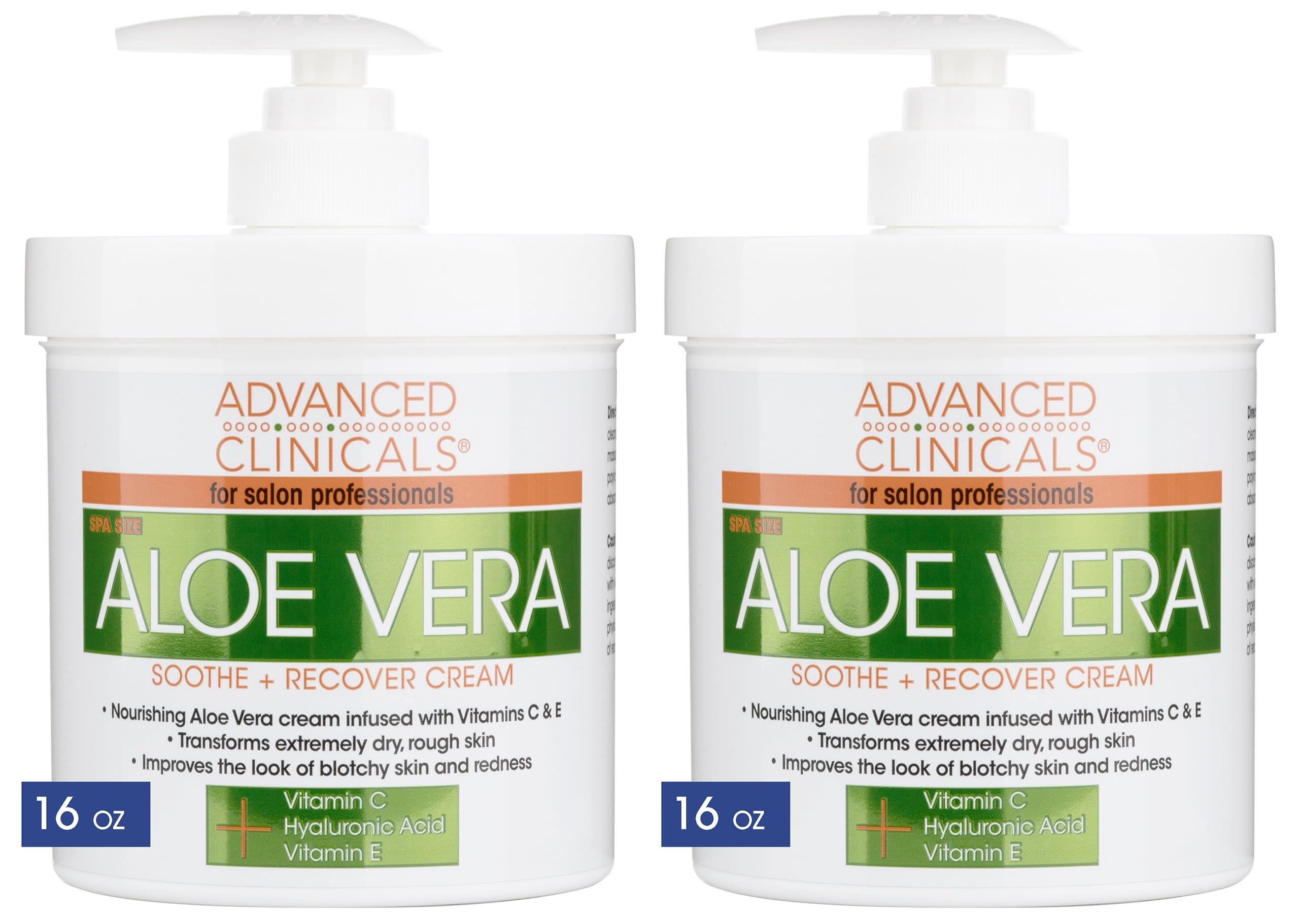 Advanced Clinicals Aloe Vera Lotion Sun Burn Recovery Cream | After Sun Body Lotion W/Vitamin C + Hyaluronic Acid | Sun Damaged 